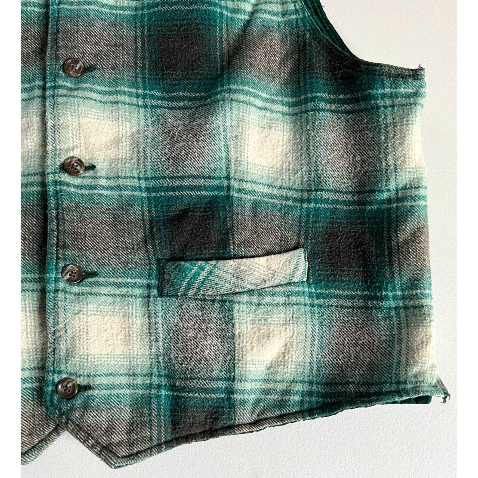 Gap VINTAGE Gap Vest Shirt Men 90s Plaid Green L Waistcoat Padded Pockets Size US L / EU 52-54 / 3 - 7 Thumbnail