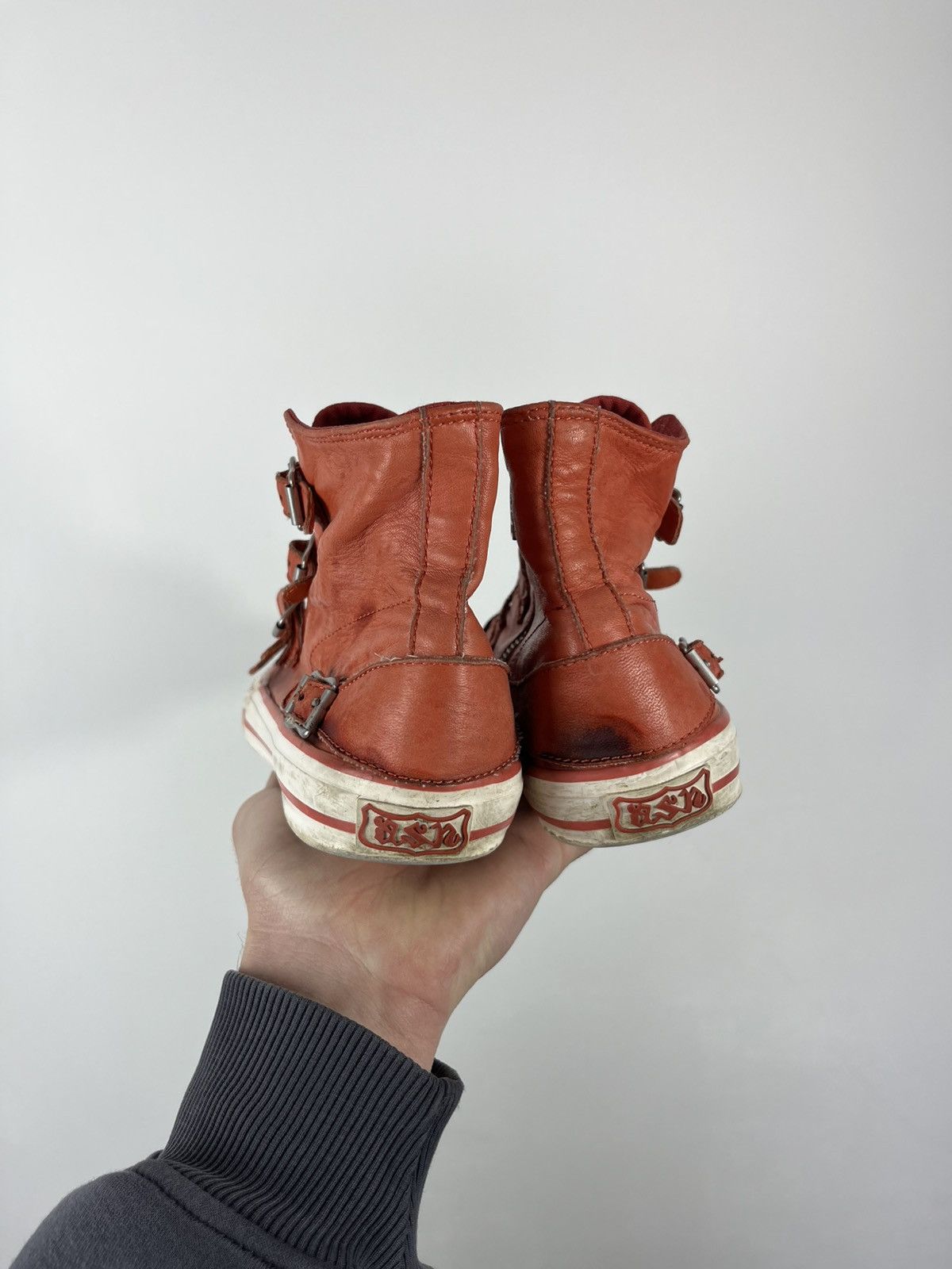 ASH ASH Distressed High Top Sneakers EU 39 Leather Buckle Zip Size US 8 / IT 38 - 9 Thumbnail