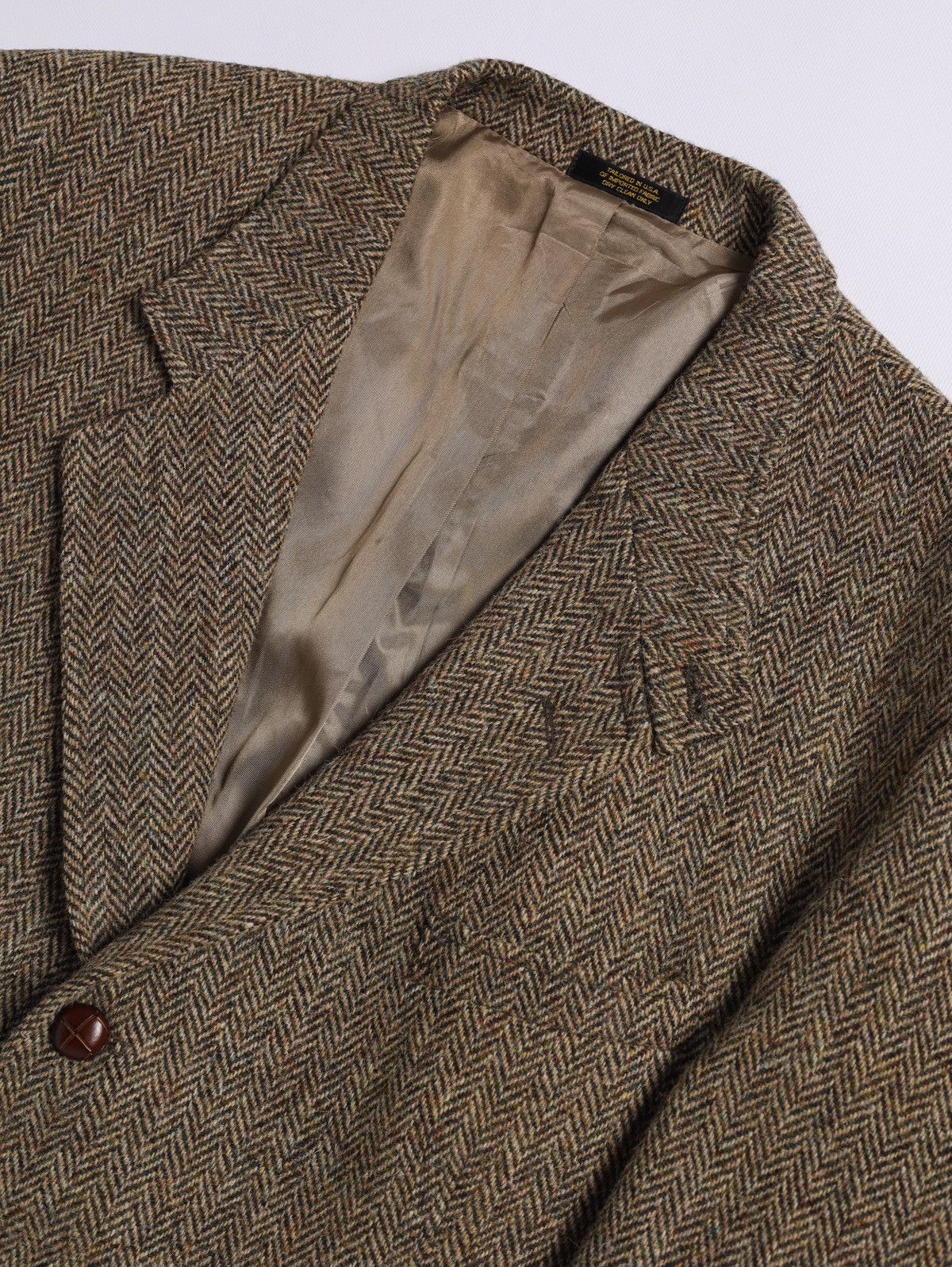 Harris Tweed Harris Tweed Orvis USA Wool Blazer Jacket Herringbone Huntin Size 46L - 7 Thumbnail