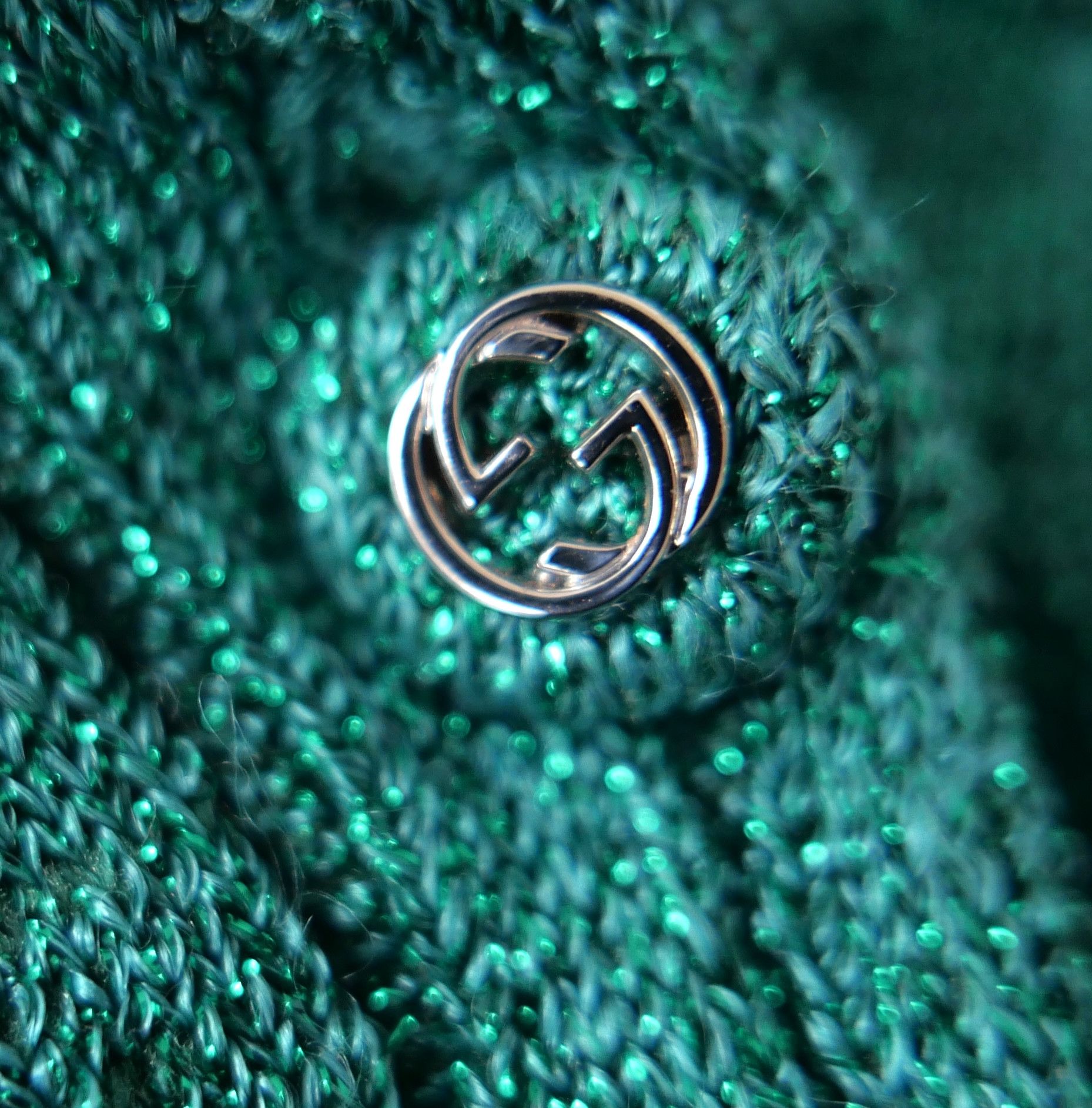 Gucci Gucci Green Lurex Cropped Sweater Top Size L / US 10 / IT 46 - 5 Thumbnail
