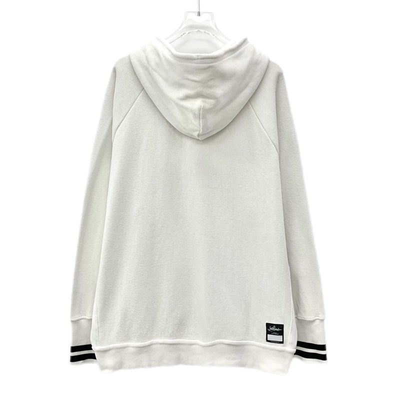 Loro Piana LORO PIANA White striped cotton hooded knitwear with draws Size XL / US 12-14 / IT 48-50 - 2 Thumbnail