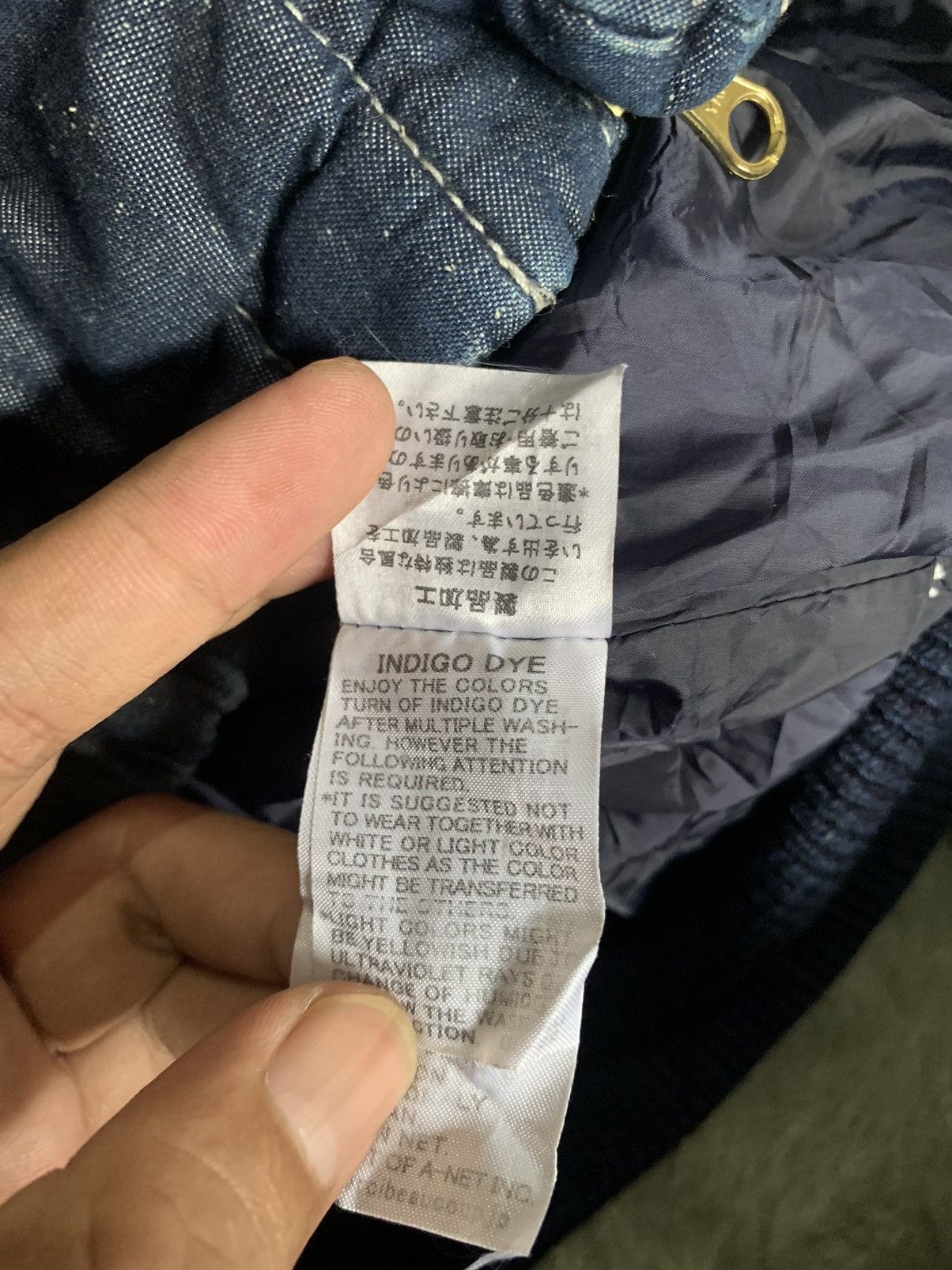 Mercibeaucoup Pillow neck indigo dye puffer denim jacket