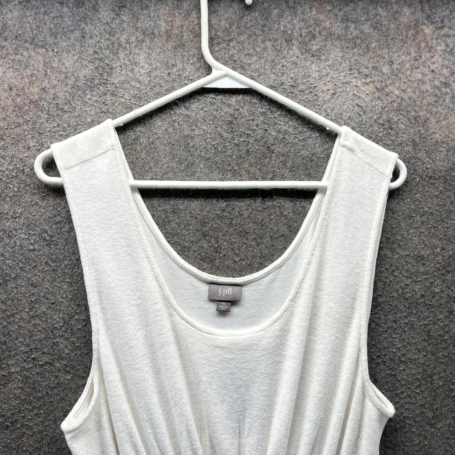 J. Jill J. Jill Dress Womens XL White Scoop Neck Sleeveless Elastic Waist Tank Mini Size XL / US 12-14 / IT 48-50 - 3 Thumbnail