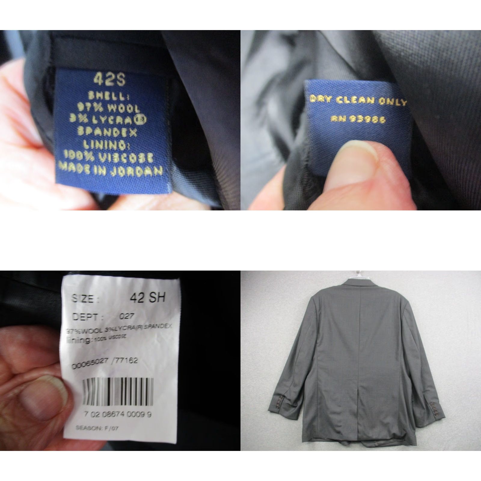 Brooks Brothers Brooks Brothers 346 Blazer Jacket 42 Men's Wool Dark Gray EUC Blazer Single-Breasted Three-Button Notch Lapel, Regular Fit, Gray, Wool, 42 Mens Blazer Size 42R - 8 Thumbnail
