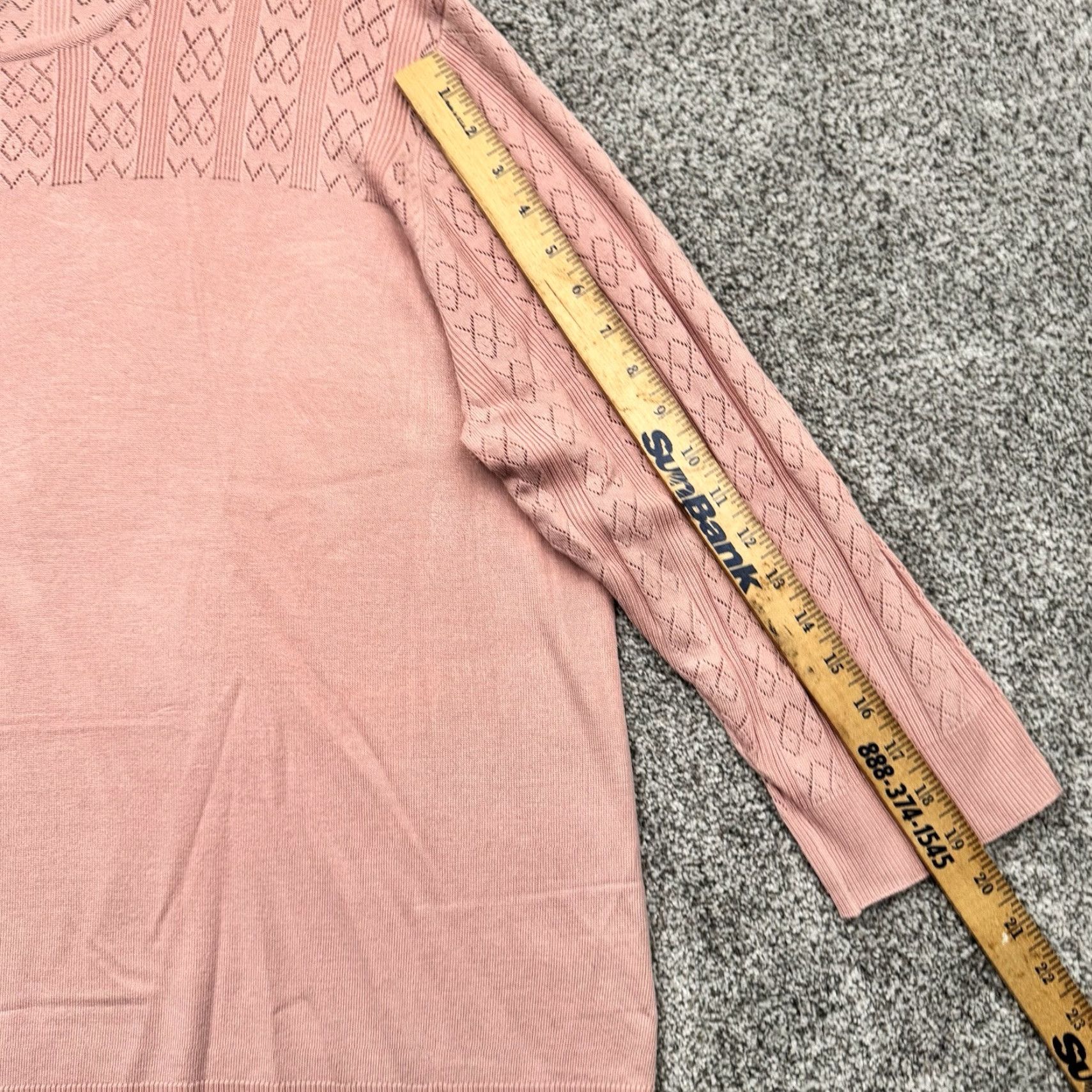 Vintage Emaline Grandmacore Sweater Women 3X Plus Cottagecore Knitted Lace 2010s Feminine Pastel Pink Size XXL / US 16-18 / IT 52-54 - 3 Thumbnail