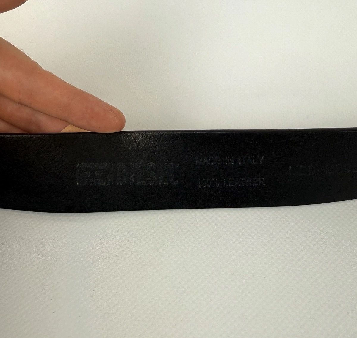 Diesel Diesel 1978 Avant Garde Leather Metal Belt Men’s Black Rock Size ONE SIZE - 4 Thumbnail