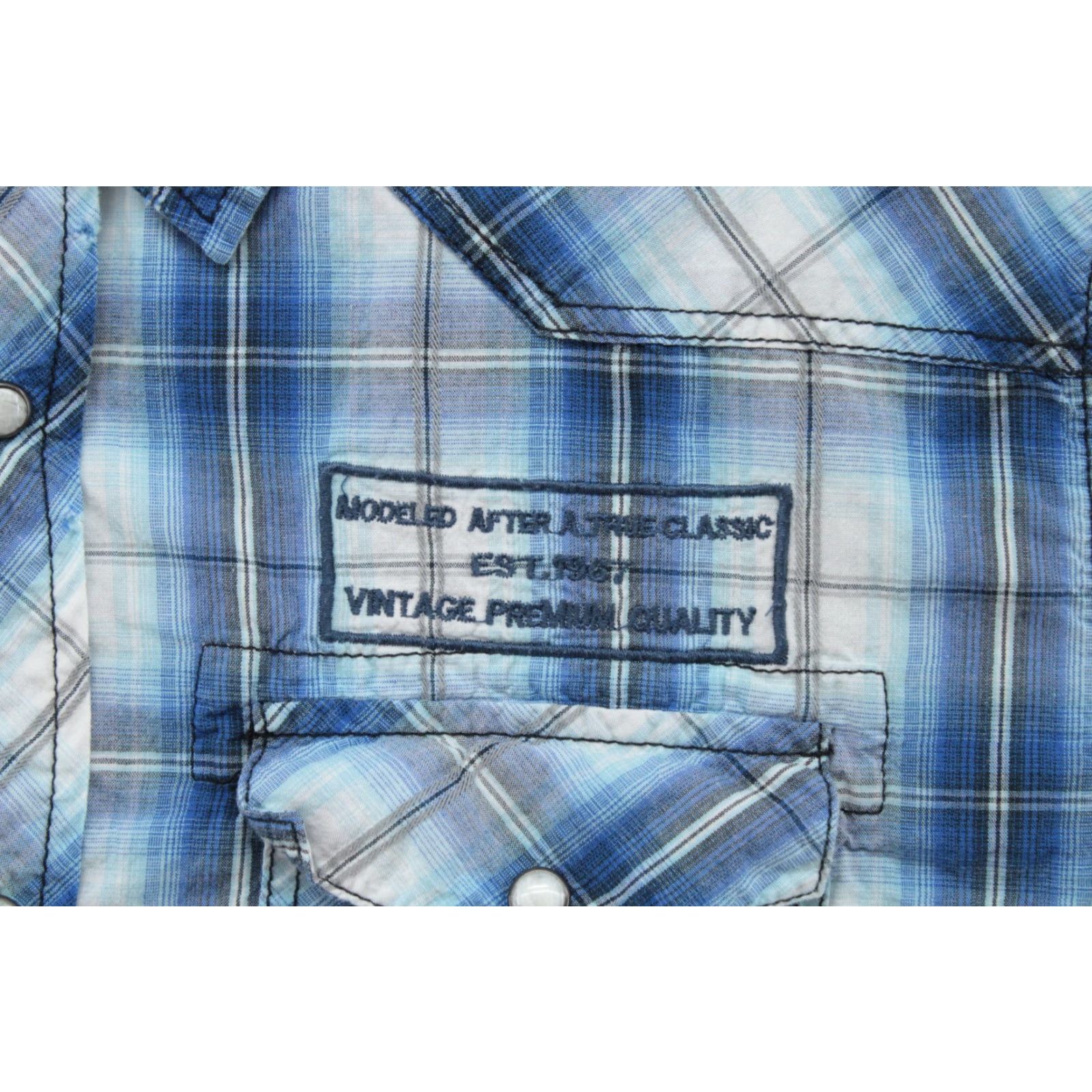 BKE BKE Shirt Men’s Medium Blue Plaid Athletic Fit Pearl Snap Embroidered Western Size US M / EU 48-50 / 2 - 6 Thumbnail