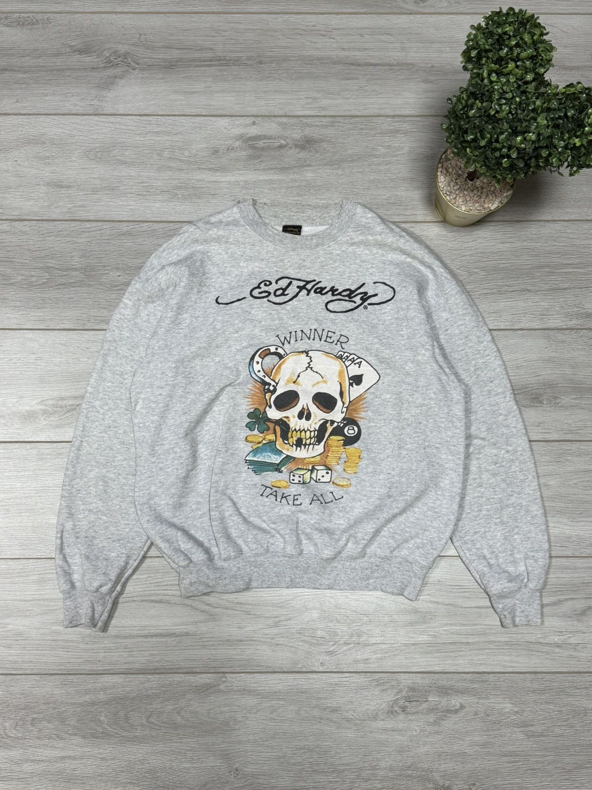 Ed Hardy Ed Hardy vintage skull big logo winner take all sweatshirt Size US L / EU 52-54 / 3 - 2 Thumbnail