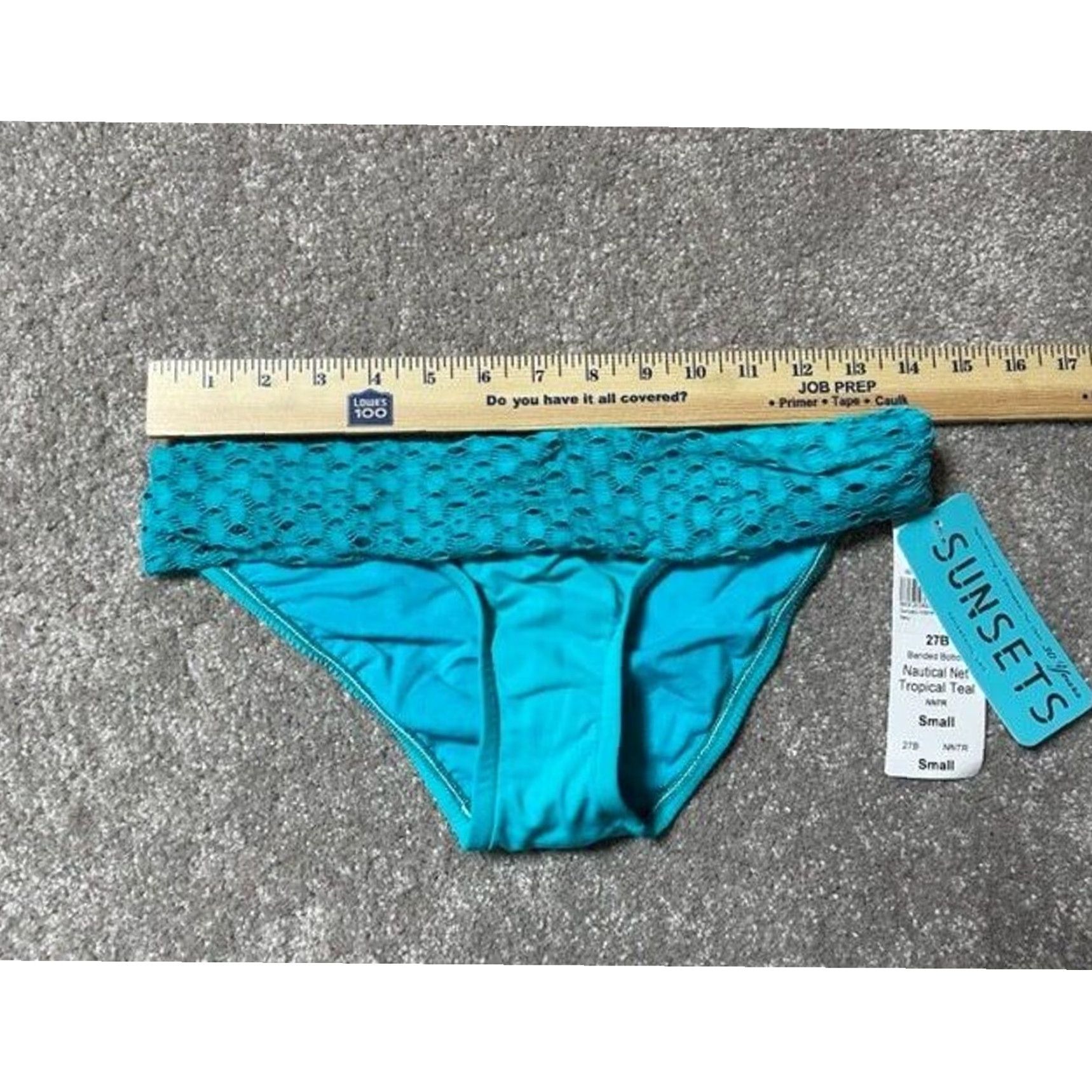 Vintage Sunsets Bikini Bottom S Retro 60s High-Waist Crochet Beach Resort Coastal Women Secrets? Size 28" / US 6 / IT 42 - 5 Thumbnail