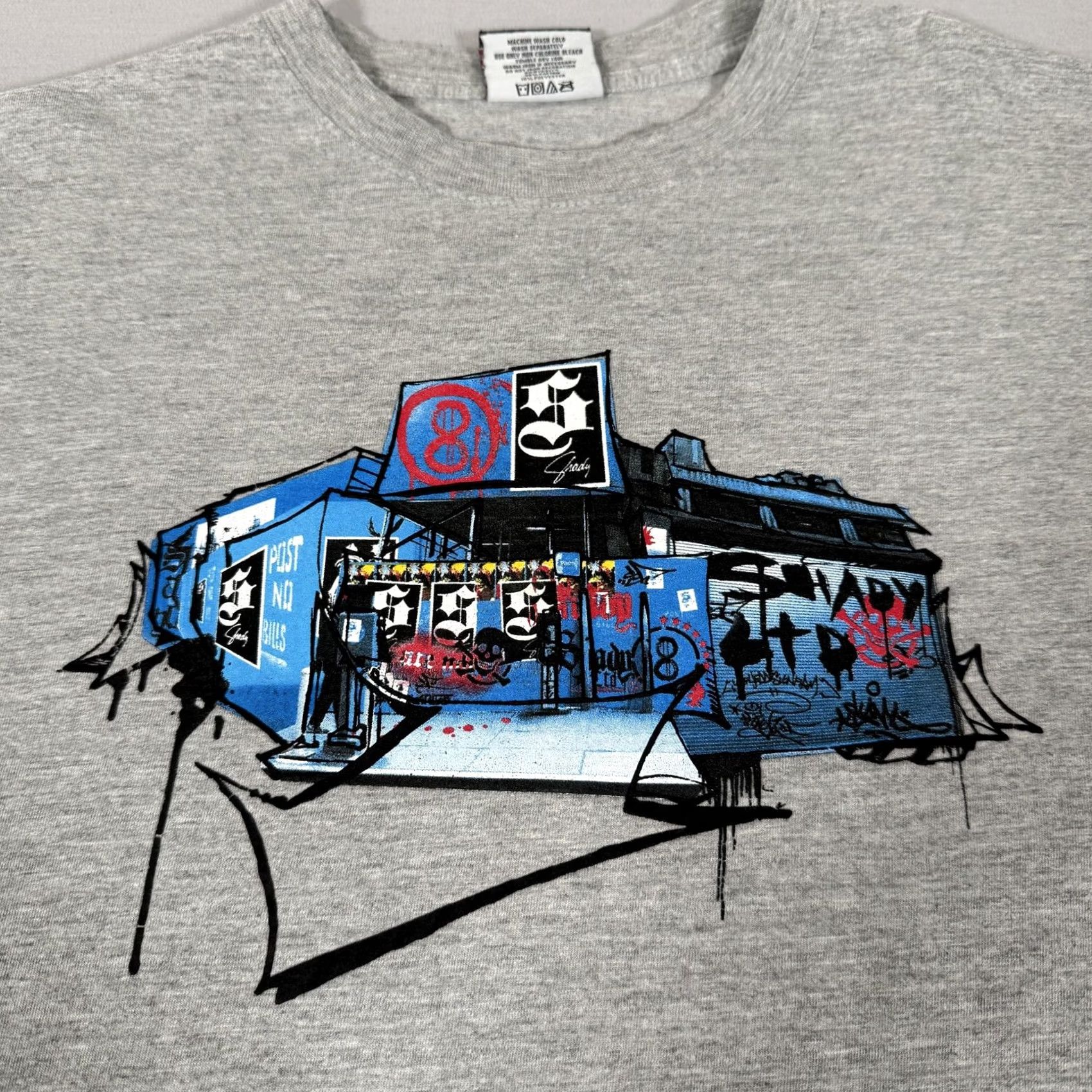 Vintage VINTAGE Shady LTD Shirt Mens L Gray Graffiti Streetwear Graphic Tee Y2K Size US L / EU 52-54 / 3 - 3 Thumbnail
