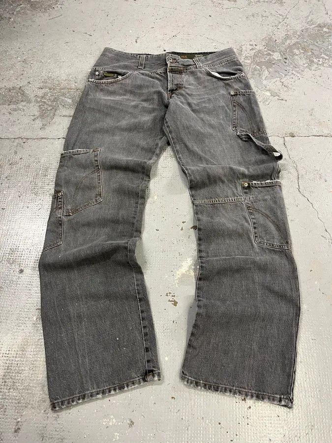 Dolce & Gabbana AW2004 Dolce & Gabbana Asymmetrical Grey Cargo Denim Jeans Size US 34 / EU 50 - 1 Thumbnail