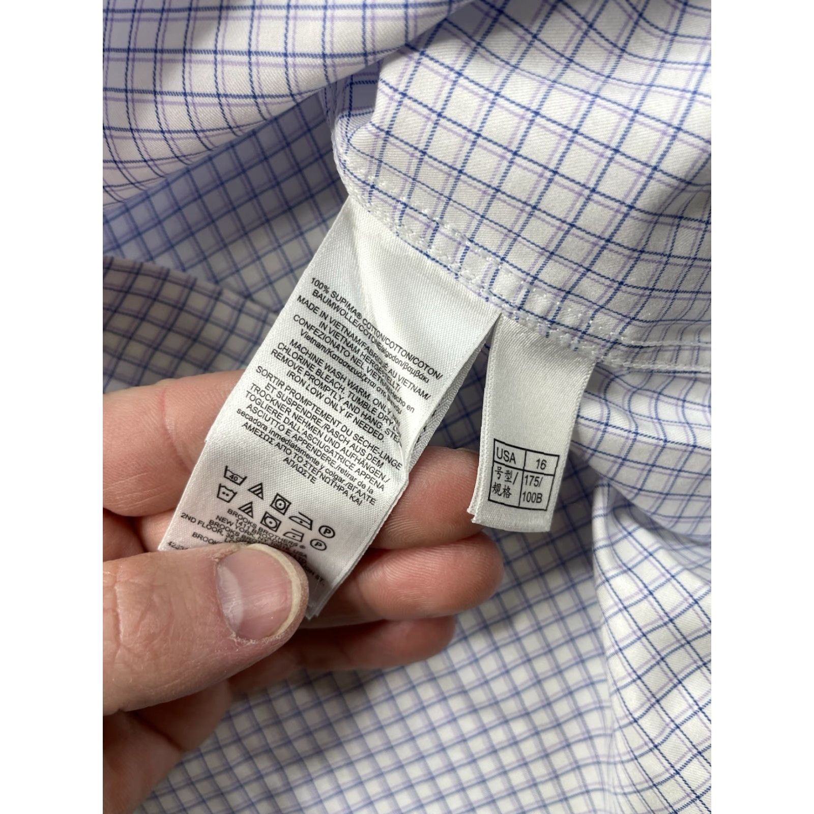 Brooks Brothers Brooks Brothers Dress Shirt Plaid Ultrafine 140s Supima Cotton Regent 16/33 Men Long Sleeve Button-Down Collar Non-Iron Wrinkle Resistant Multicolor Size 42R - 8 Thumbnail