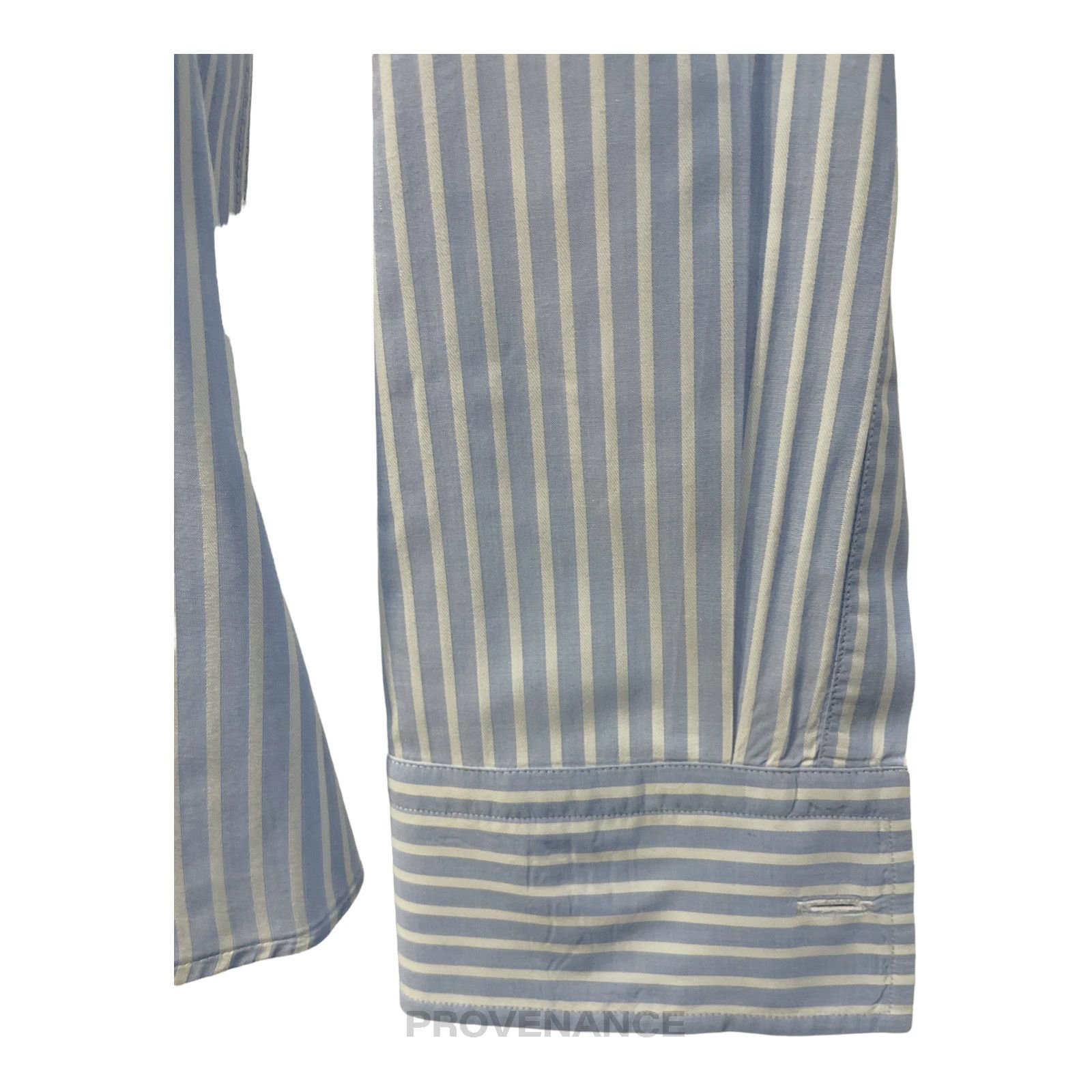 Hugo Boss 🔴 Boss Button Down Shirt - White Blue Striped Size US M / EU 48-50 / 2 - 5 Thumbnail