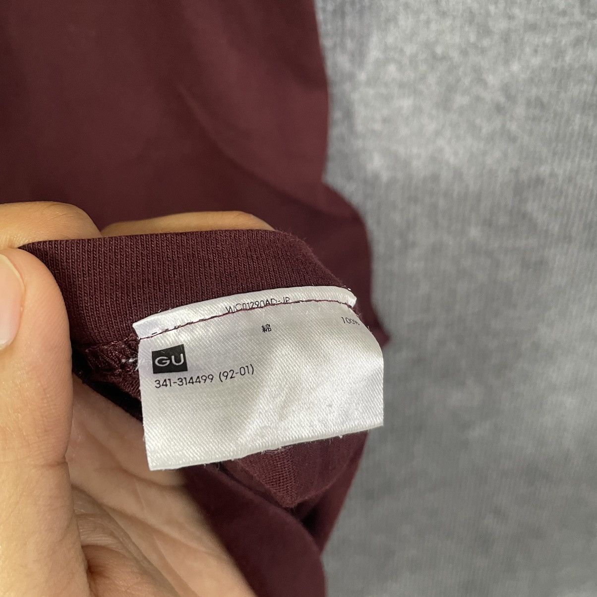 GU GU Blank Burgundy T Shirt Size US L / EU 52-54 / 3 - 3 Thumbnail
