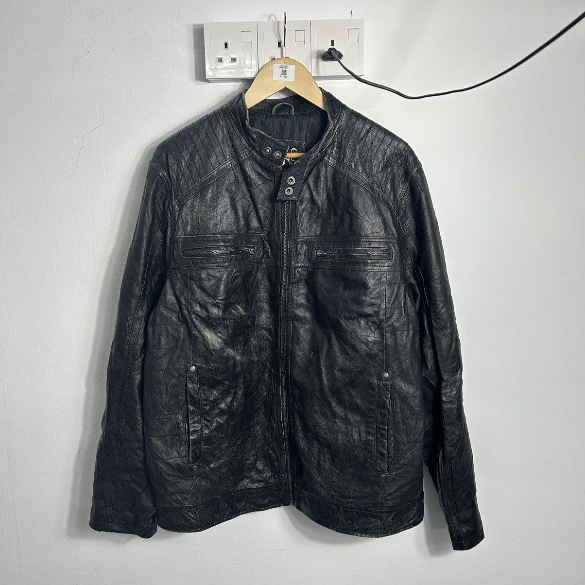 Guess × Vintage Vintage Guess Leather Ride Jacket Size US L / EU 52-54 / 3 - 1 Thumbnail