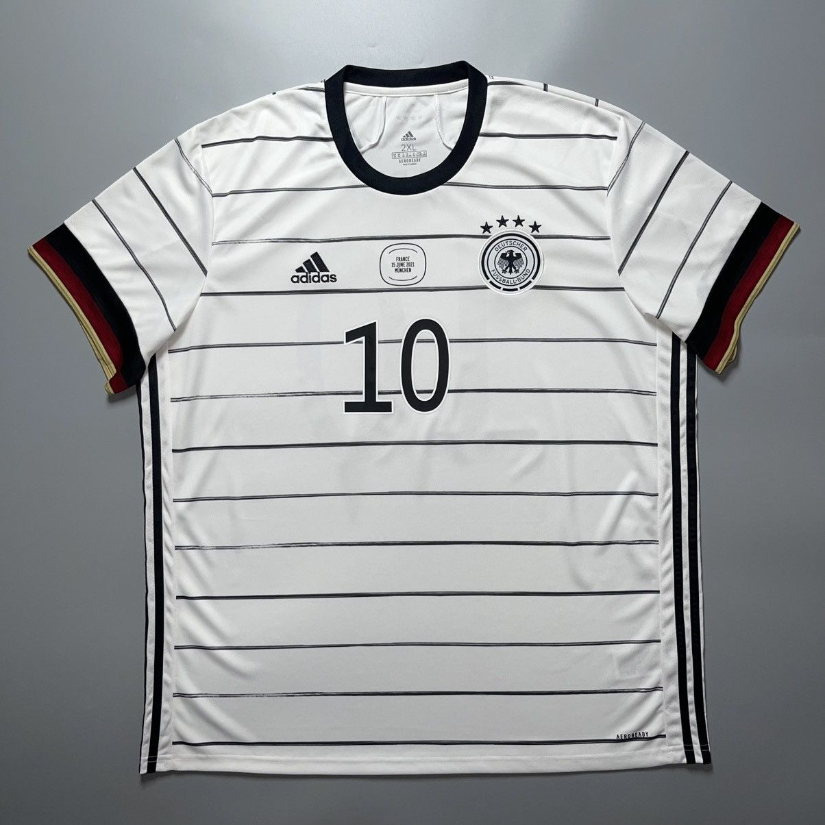 Adidas GERMANY ADIDAS 2020 EURO FOOTBALL HOME JERSEY #10 GNABRY Size US XXL / EU 58 / 5 - 2 Thumbnail