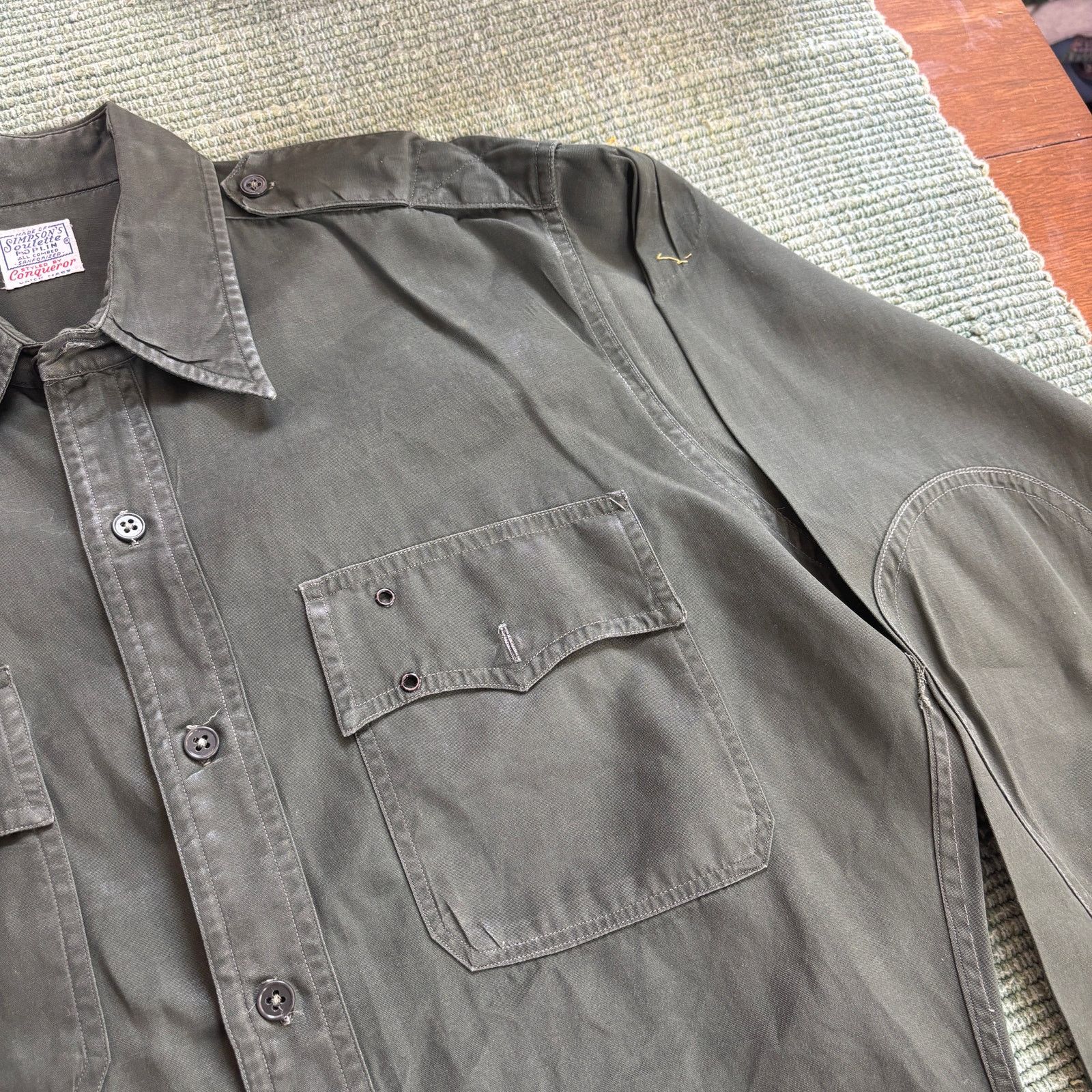 Vintage True Vintage 1950s Sanforized Waxed Cotton Poplin Shirt L Size US L / EU 52-54 / 3 - 4 Thumbnail