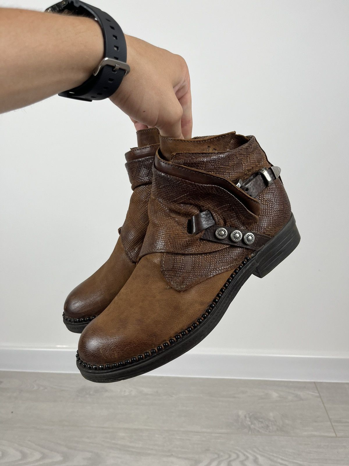 A.S.98 Airsteps A.S. 98 Brosn Leather Buckle Avante Garde Boots Size US 8 / IT 38 - 5 Thumbnail