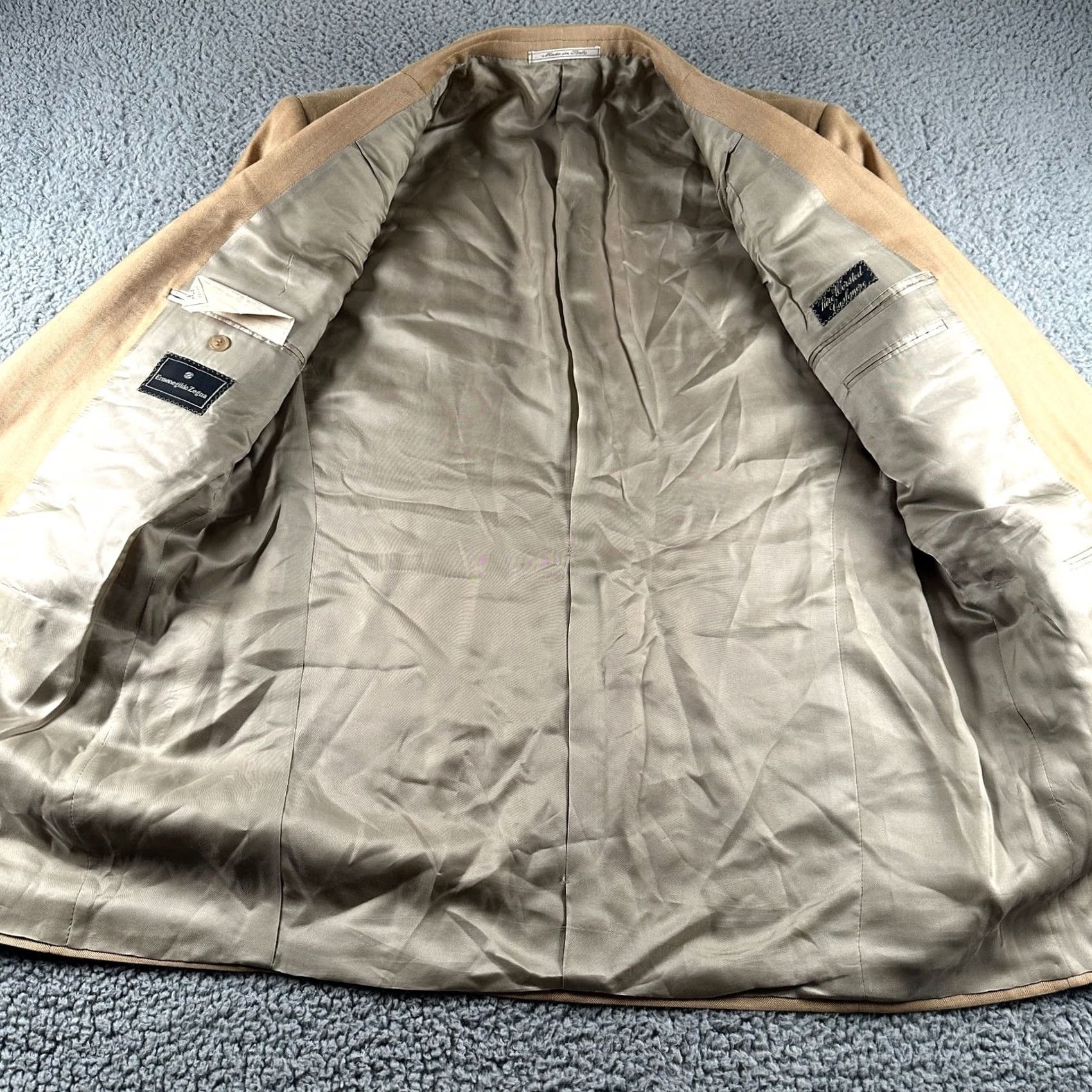Ermenegildo Zegna Ermenegildo Zegna Sport Coat Mens 54 Camel Pure Cashmere Herringbone Italy Made Size US L / EU 52-54 / 3 - 7 Thumbnail