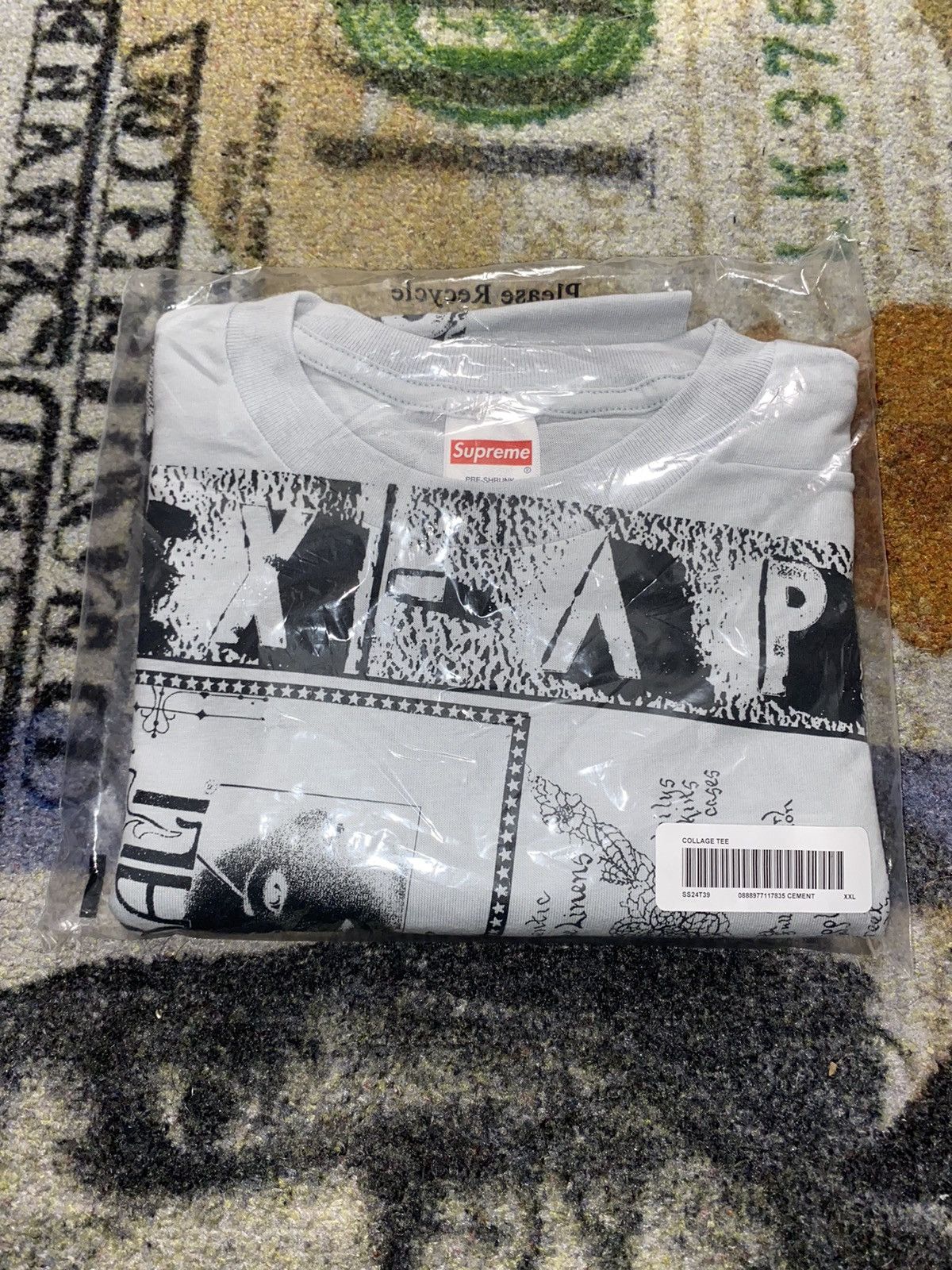 image of Supreme Collage Tee in Cement Grey, Men's (Size 2XL)