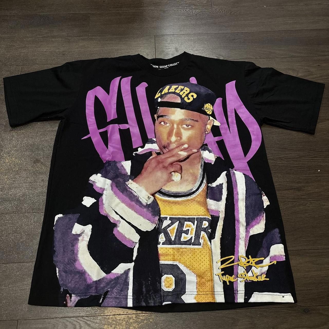 Designer Tupac gizap collection LA lakers t shirt Size US XL / EU 56 / 4 - 2 Thumbnail