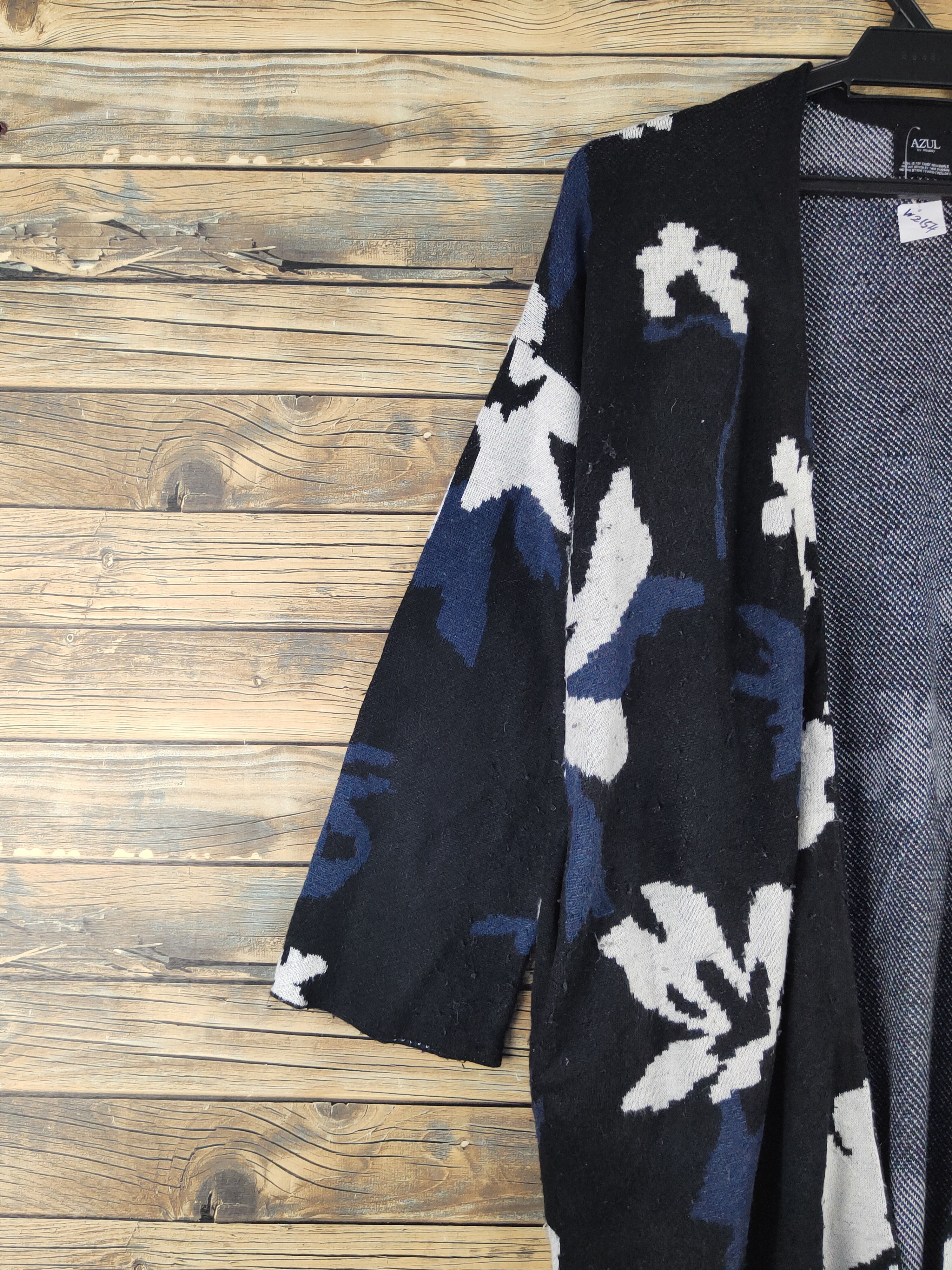 Vintage Azul by Moussy Black Knitwear Long Cardigan #W2154 Size S / US 4 / IT 40 - 3 Thumbnail