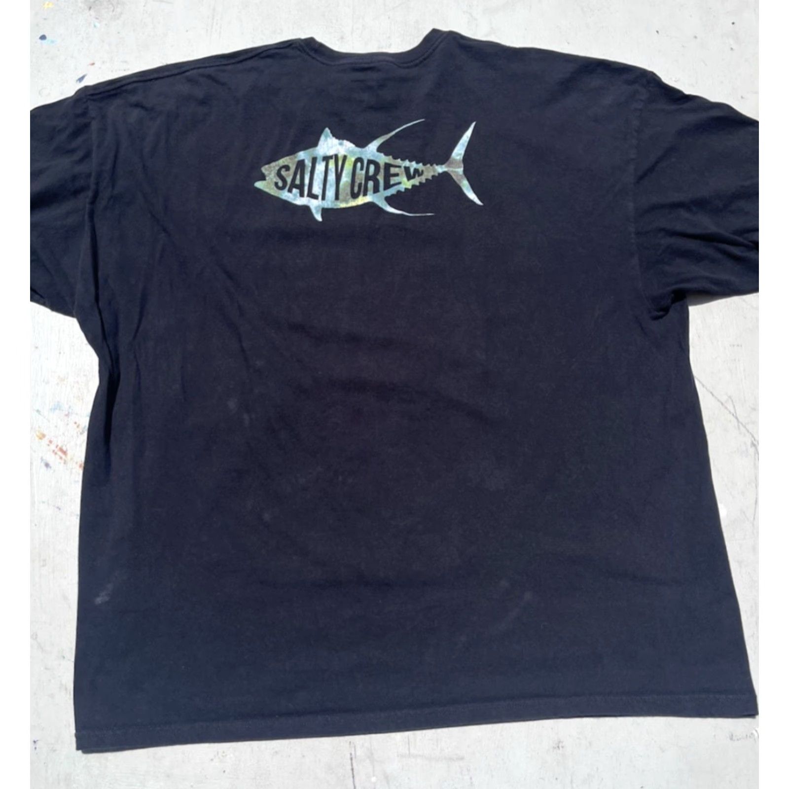 Vintage Salty Crew T-Shirt Men 3XL Black Thrill Logo Fishing Ocean Decks Adventure Sea Size US XXL / EU 58 / 5 - 2 Thumbnail
