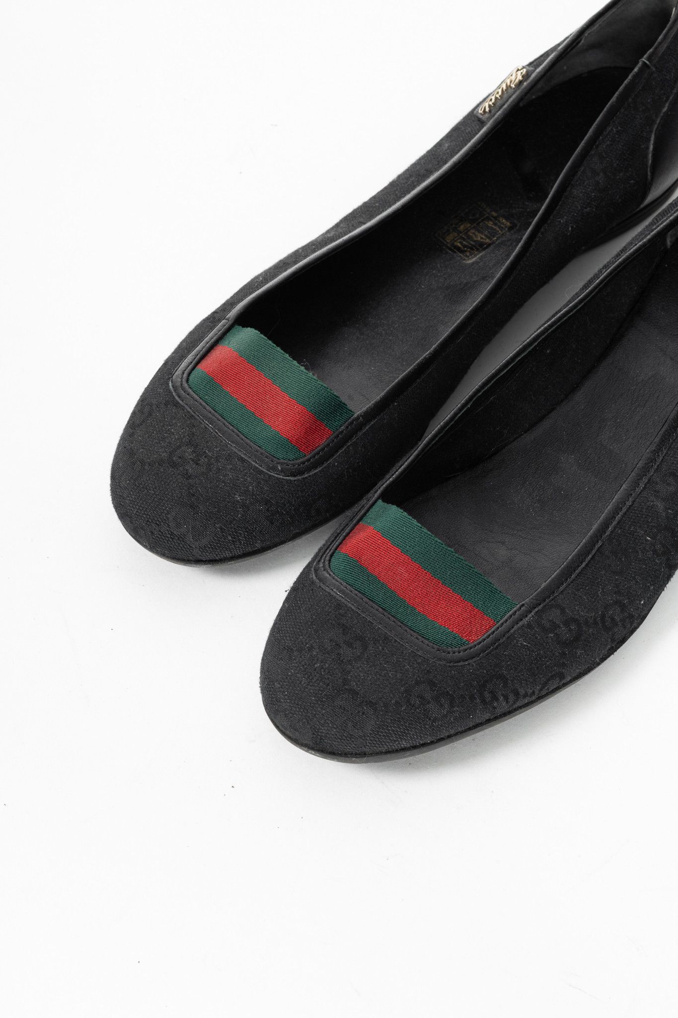 Gucci Gucci Black GG Canvas Web Ballet Flats Size US 8 / IT 38 - 7 Thumbnail