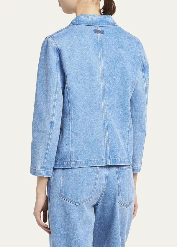 Marni o1w1db11125 Baby Simple Denim Jacket in Blue Size L / US 10 / IT 46 - 3 Thumbnail
