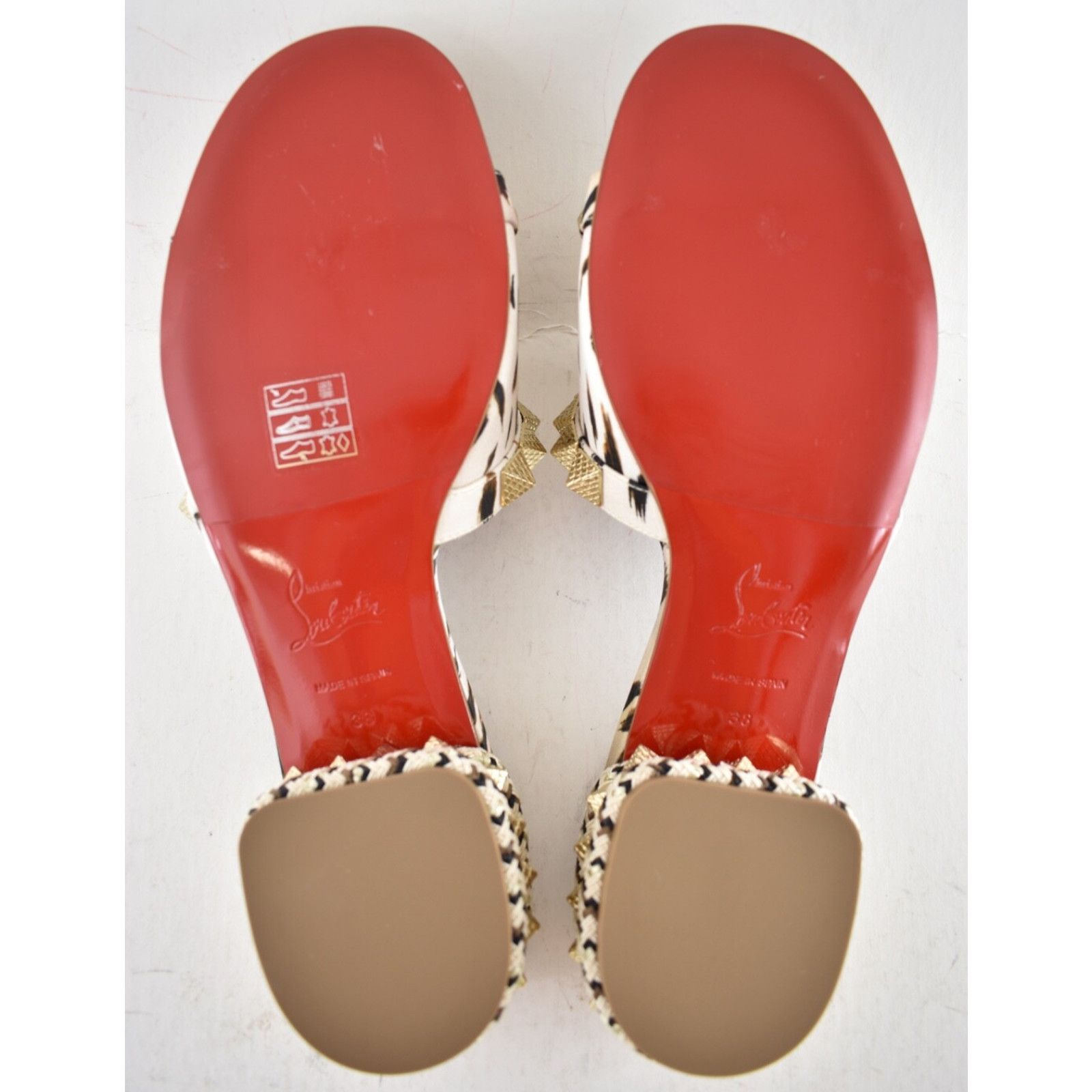 Christian Louboutin Christian Louboutin Pyramule 30 Leopard Gigi Gold Stud Size US 8 / IT 38 - 16 Thumbnail