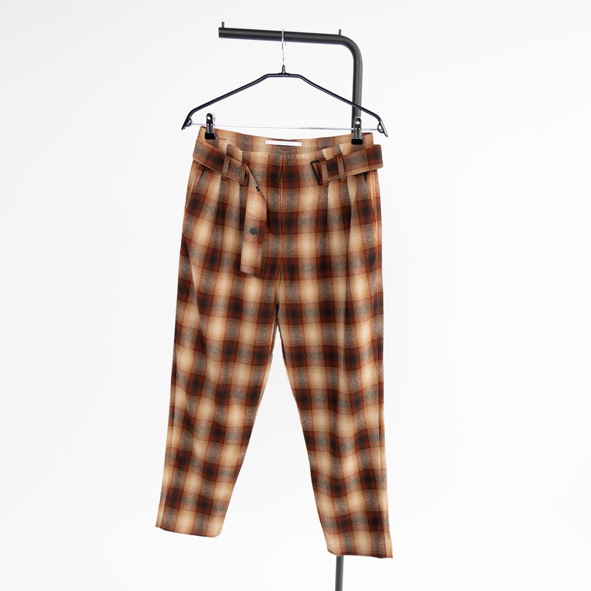 Other Raffaello Rossi Marin Women Check Trousers Brown Orange Wool Size 27" / US 4 / IT 40 - 1 Thumbnail
