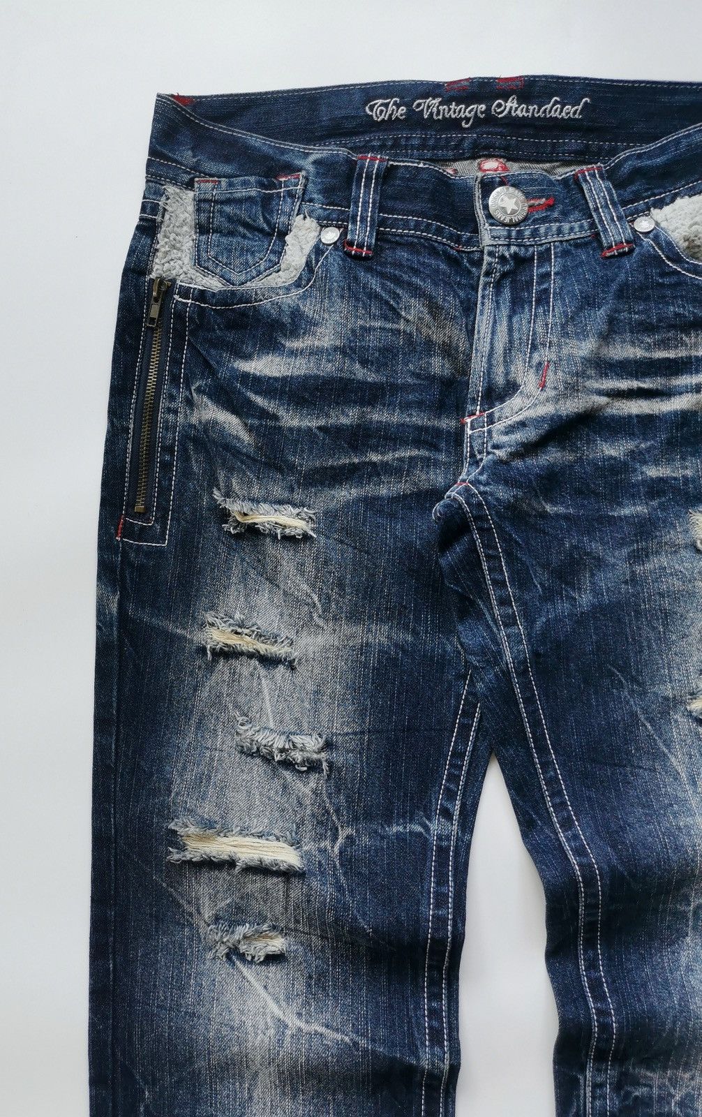 Japanese Brand Roughing The Vintage Standard Distressed Jeans Size 31" - 7 Thumbnail