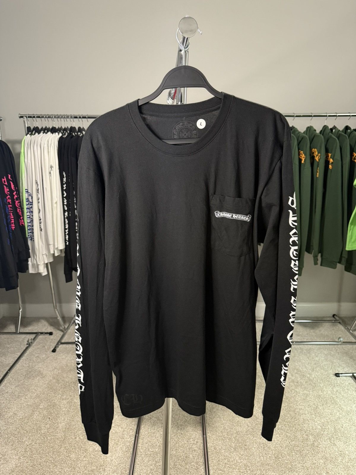 Chrome Hearts Chrome Hearts Black Scroll Logo Long-sleeve Size US L / EU 52-54 / 3 - 1 Thumbnail