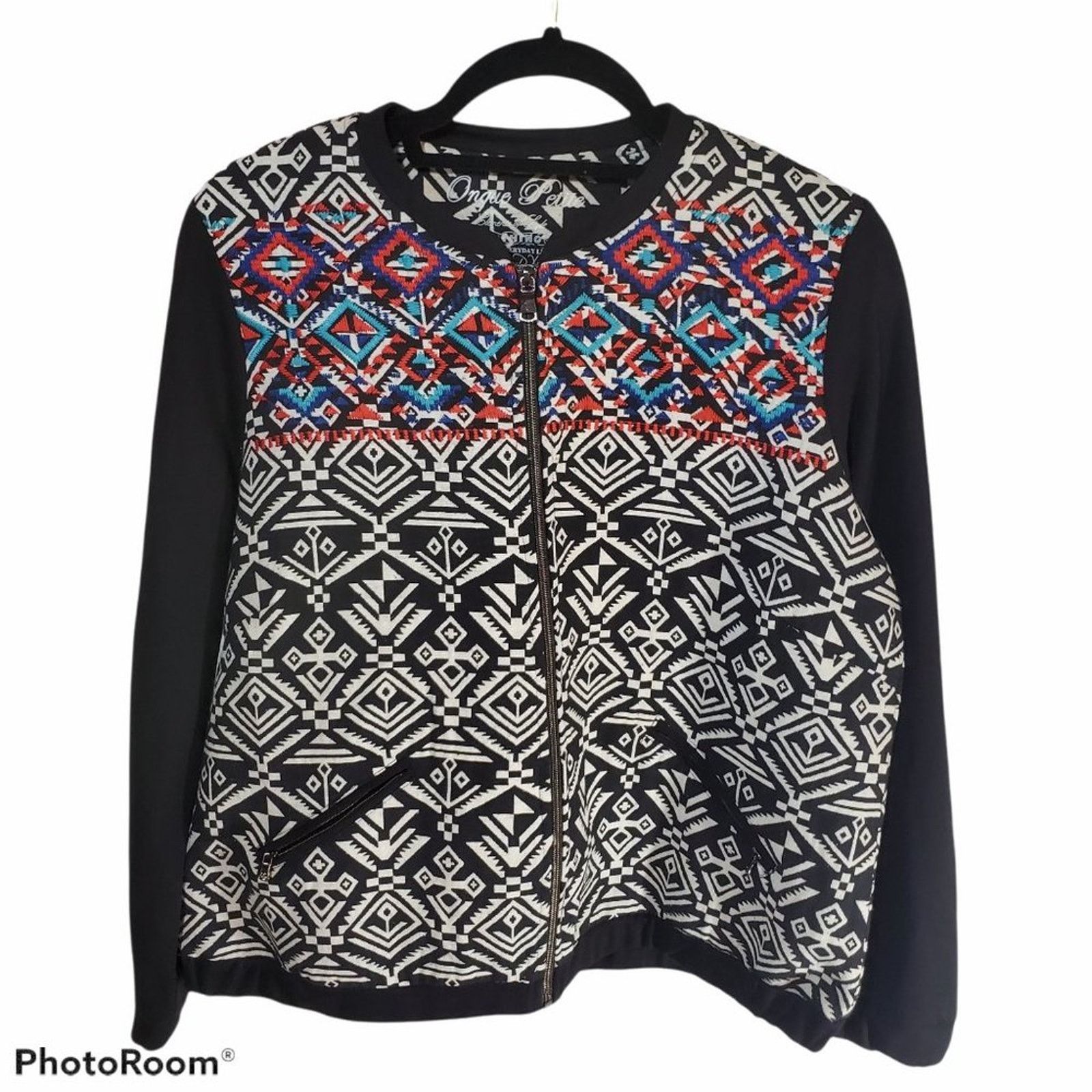 Other Onque Petite |Colorful Embroidered Jacket | Size PXL Size XL / US 12-14 / IT 48-50 - 1 Thumbnail