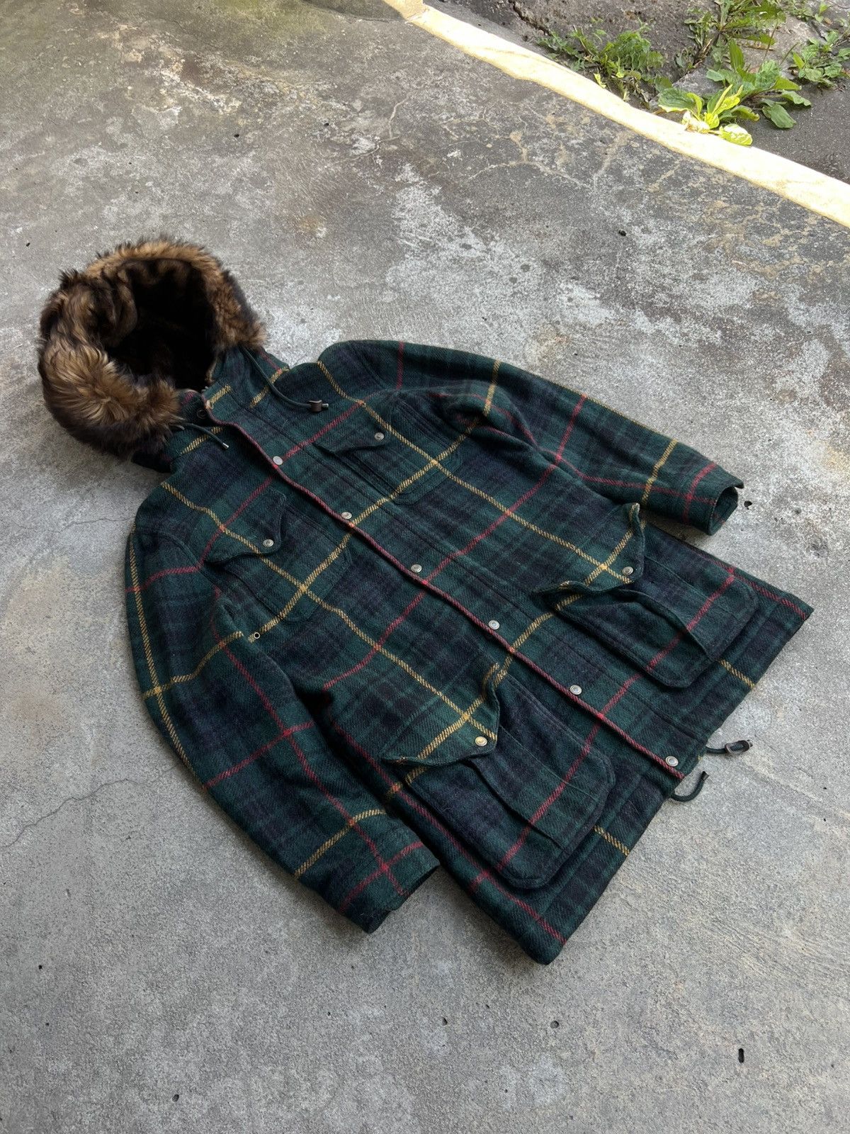 Ralph Lauren Blue Label × Vintage Ralph Lauren Blue Label Wool & Alpaca Blend Real Fur Jacket Size L / US 10 / IT 46 - 2 Thumbnail