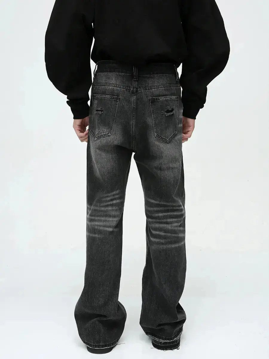 Japanese Brand Retro wide leg loose ripped jeans Size US 32 / EU 48 - 2 Thumbnail