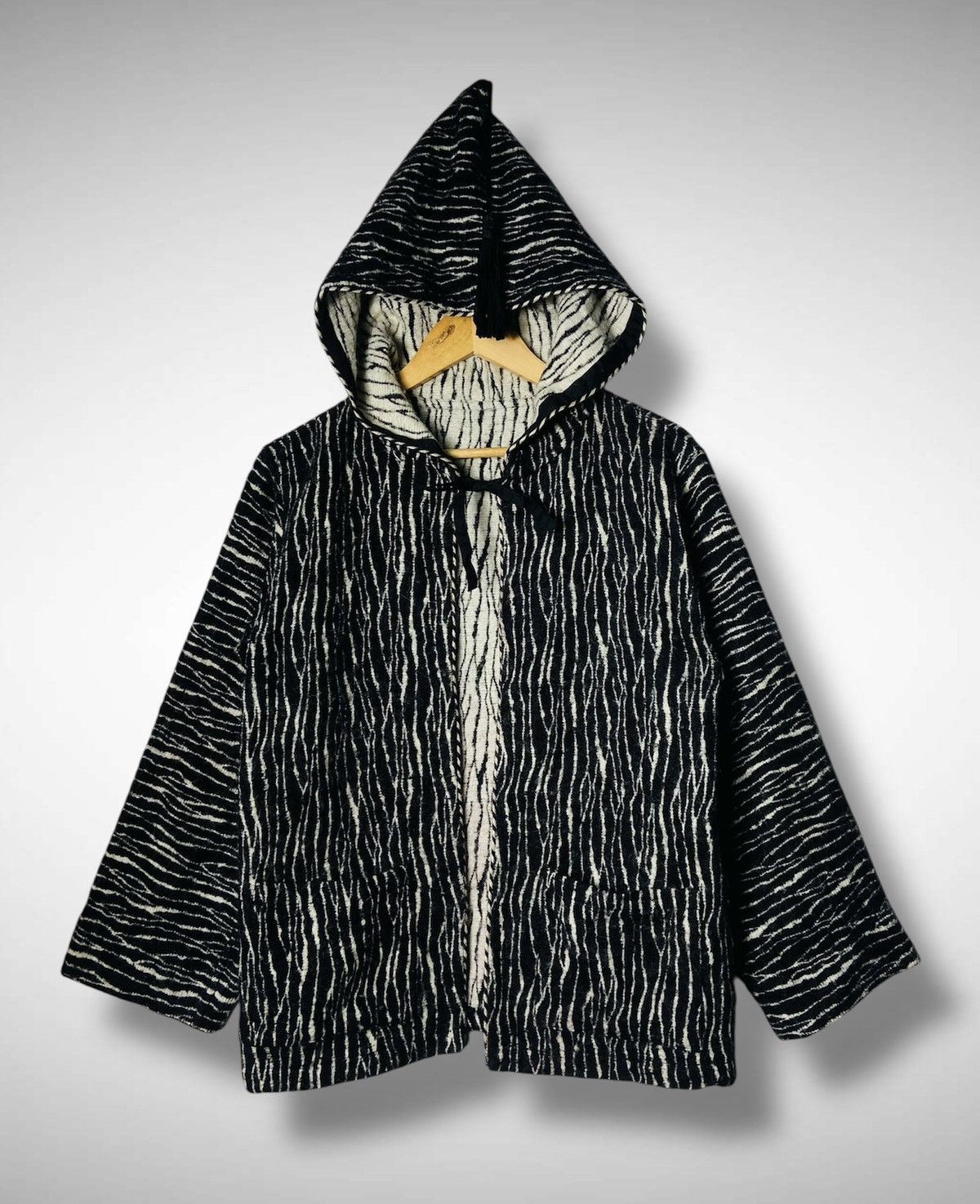 agnes b. Vintage 90’s Agnes B. Hooded Tassel Coat - Knit Djellaba Size US L / EU 52-54 / 3 - 2 Thumbnail