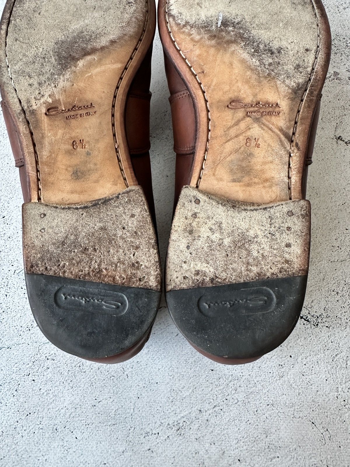 Santoni Santoni Loafers Brown Leather Penny Slip-On Dress Shoes Size US 9.5 / EU 42-43 - 11 Thumbnail