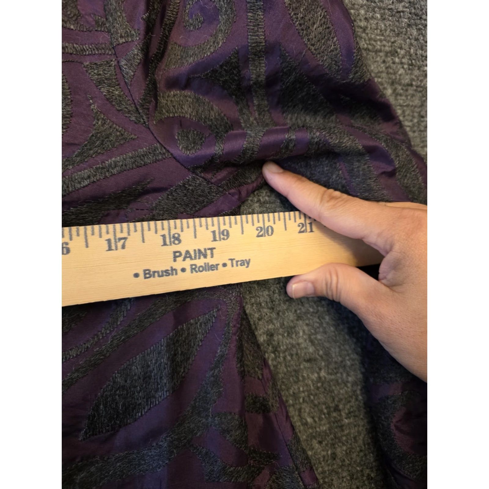 Vintage Kathleen Sommers Coat Womens M Purple Paisley 3/4 Sleeve Single Button Overcoat USA Size M / US 6-8 / IT 42-44 - 7 Thumbnail