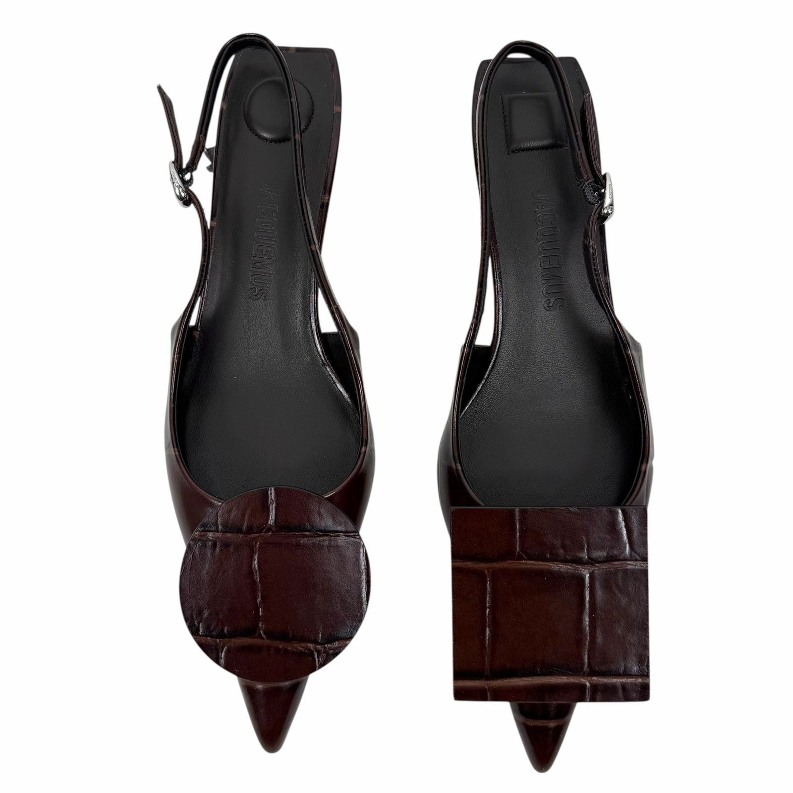 Jacquemus Jacquemus Les Duelo Slingback Pump Croc Emboss Brown 38 Size US 7.5 / IT 37.5 - 5 Thumbnail