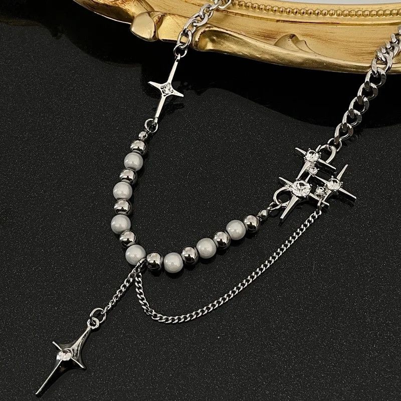 Jewelry × Vintage Cross Necklace Pendant Chain Y2k Pearl Size ONE SIZE - 3 Thumbnail