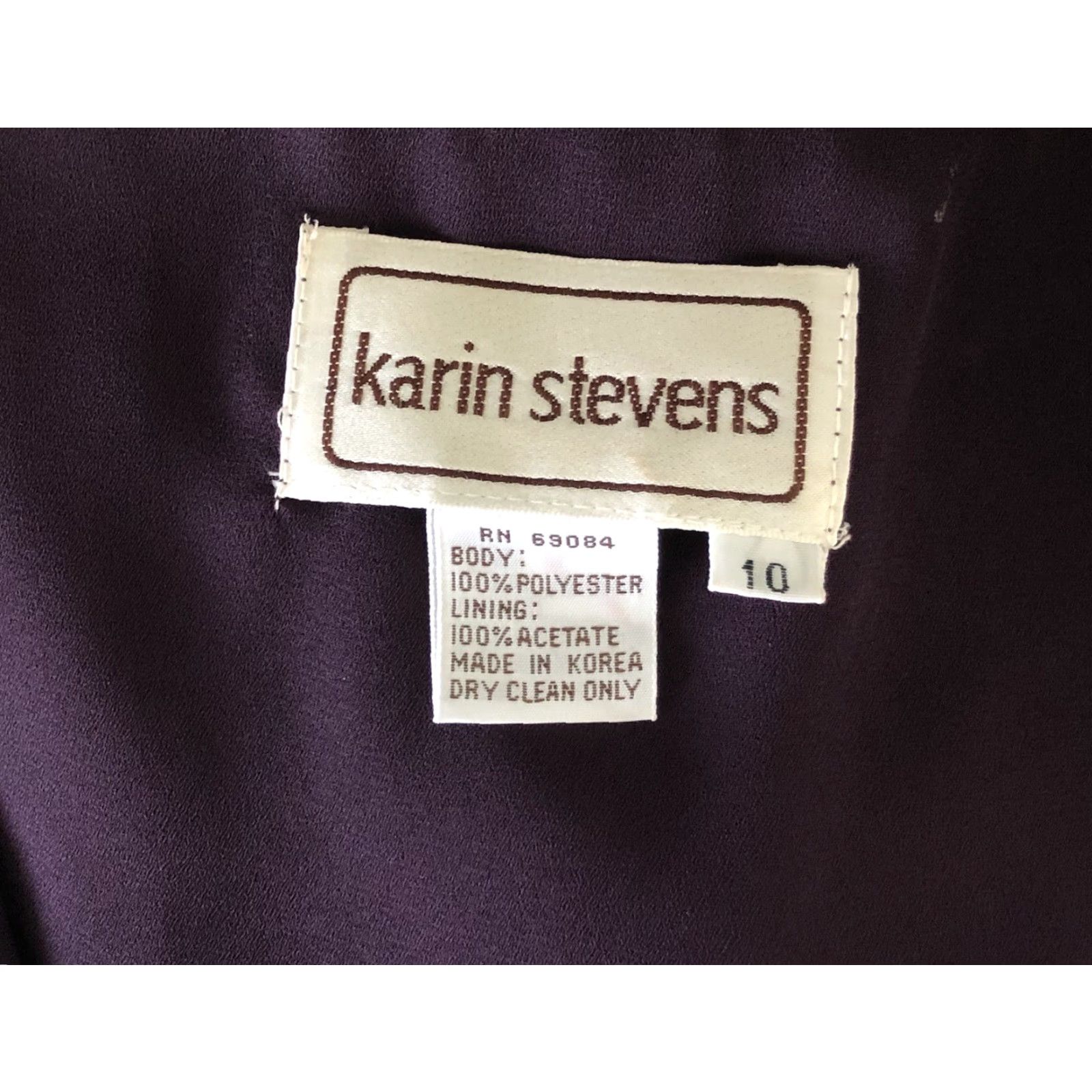 Vintage VINTAGE Karin Stevens Maxi Dress Purple 10 Chiffon Ruffles Flutter Sleeve V-Neck Wedding Formal 90s Womens Size L / US 10 / IT 46 - 4 Thumbnail