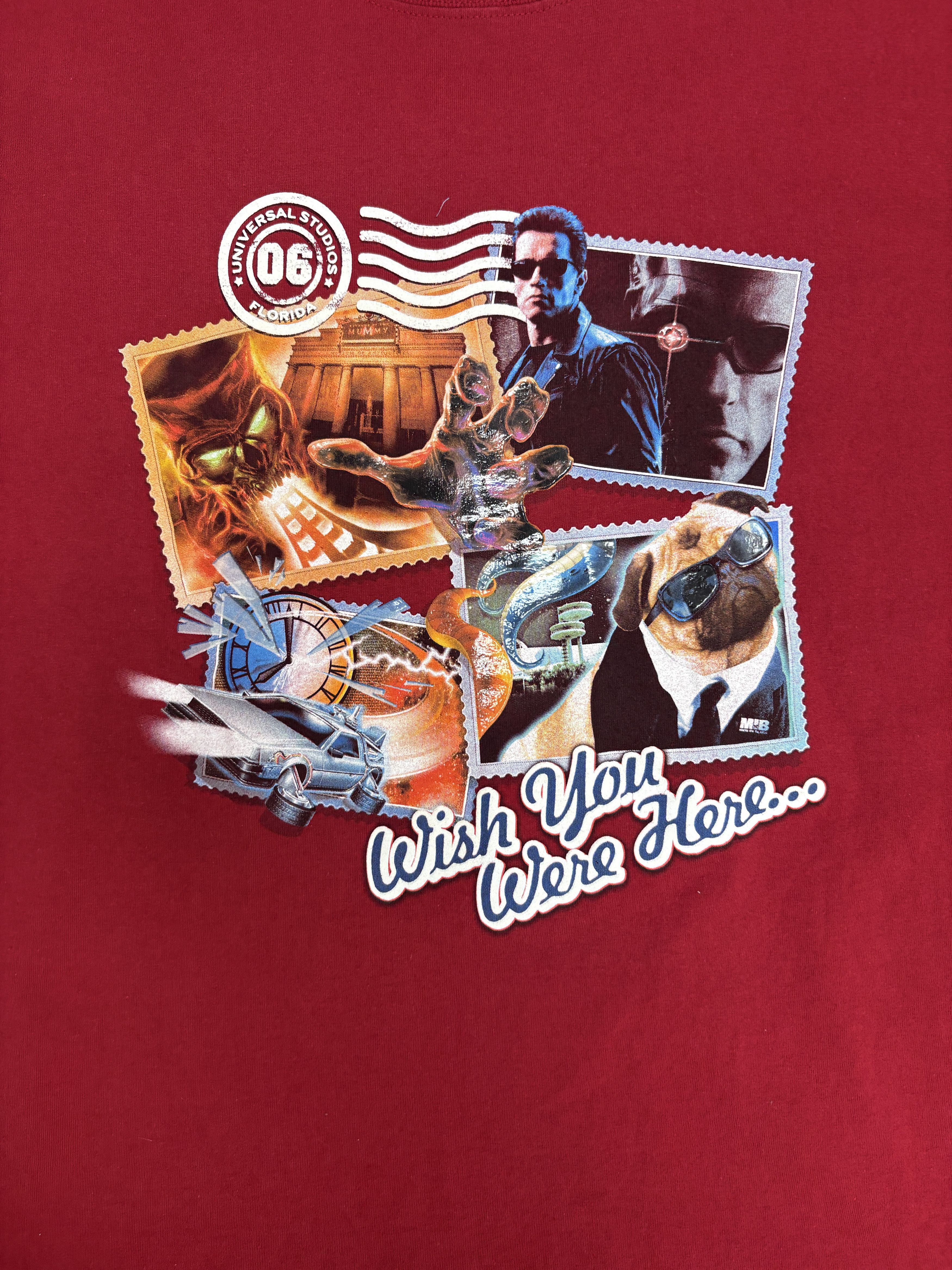 Vintage Men In Black Wish You Were Here Vintage Red Tee Size US XXL / EU 58 / 5 - 2 Thumbnail