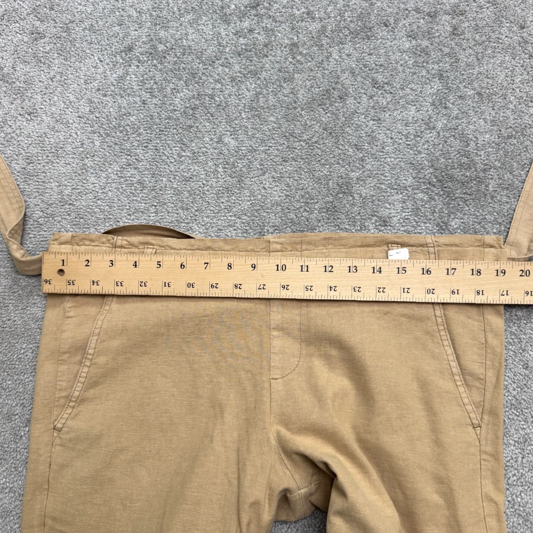 Vintage Lila Ryan Lenora Khaki Linen Blend Blended Cropped Pants Women Small Tan Trouser Size 28" / US 6 / IT 42 - 7 Thumbnail