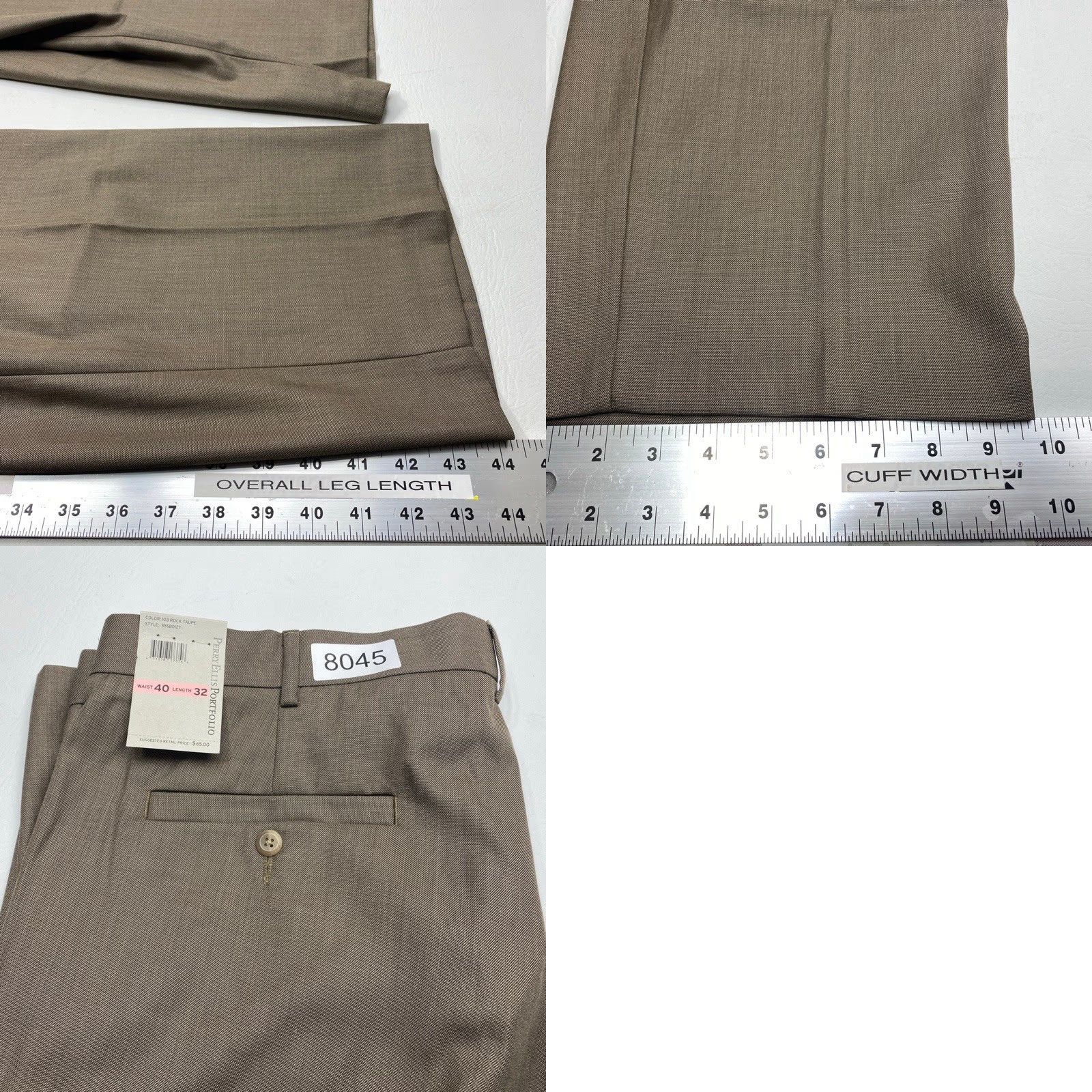 Perry Ellis Perry Ellis Portfolio Dress Pants 40x32 Rock Taupe NWT NEW Luxury Performance Size US 40 / EU 56 - 9 Thumbnail