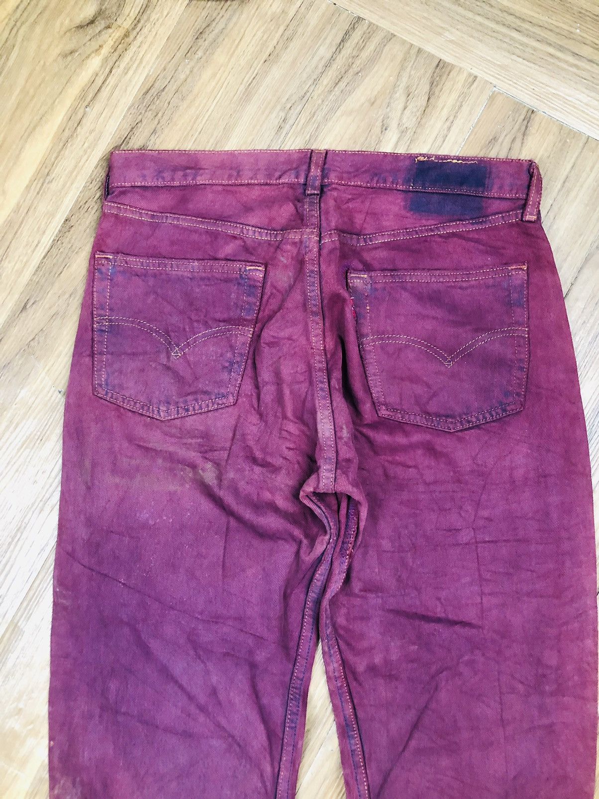 Levi's VINTAGE Levi's 501 USA Purple/Maroon Denim Button Fly (38) Size US 33 - 11 Thumbnail