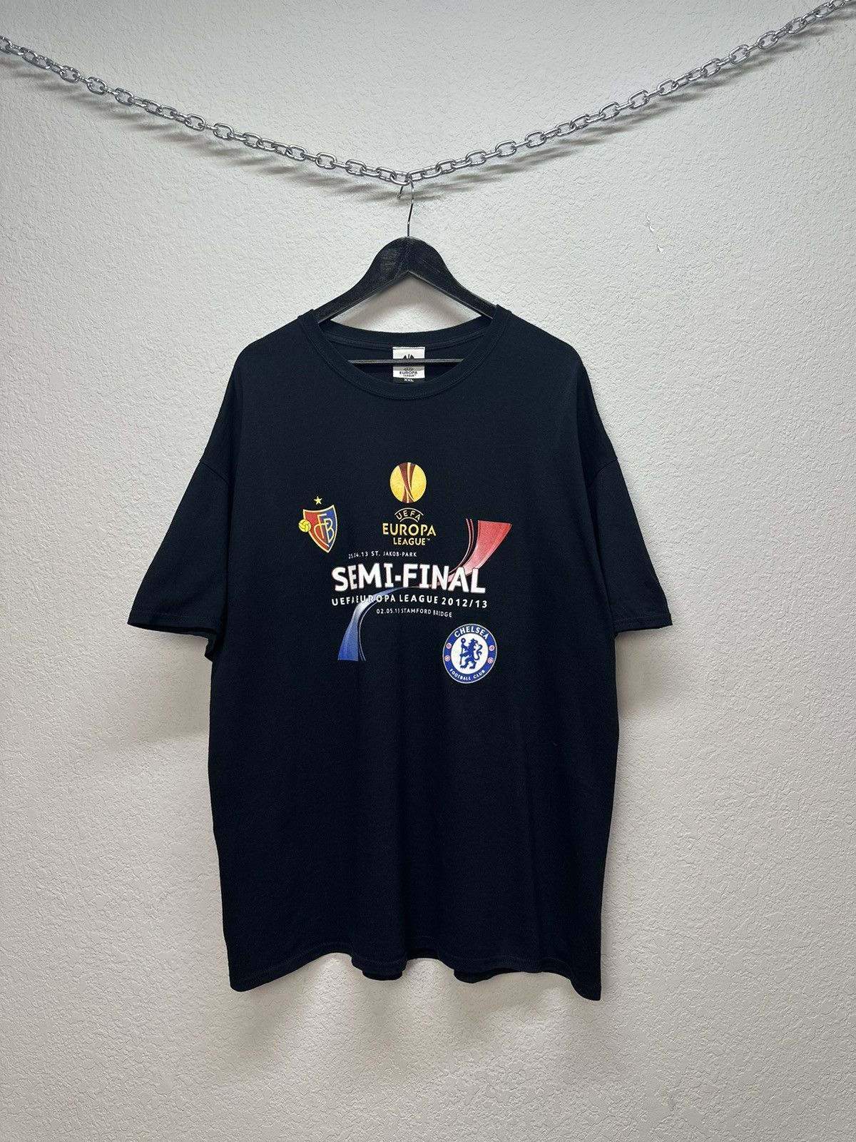 UEFA Vintage Jersey 2012/13 FINAL Chelsea Benfica t-shirt Basel Size US XXL / EU 58 / 5 - 1 Thumbnail