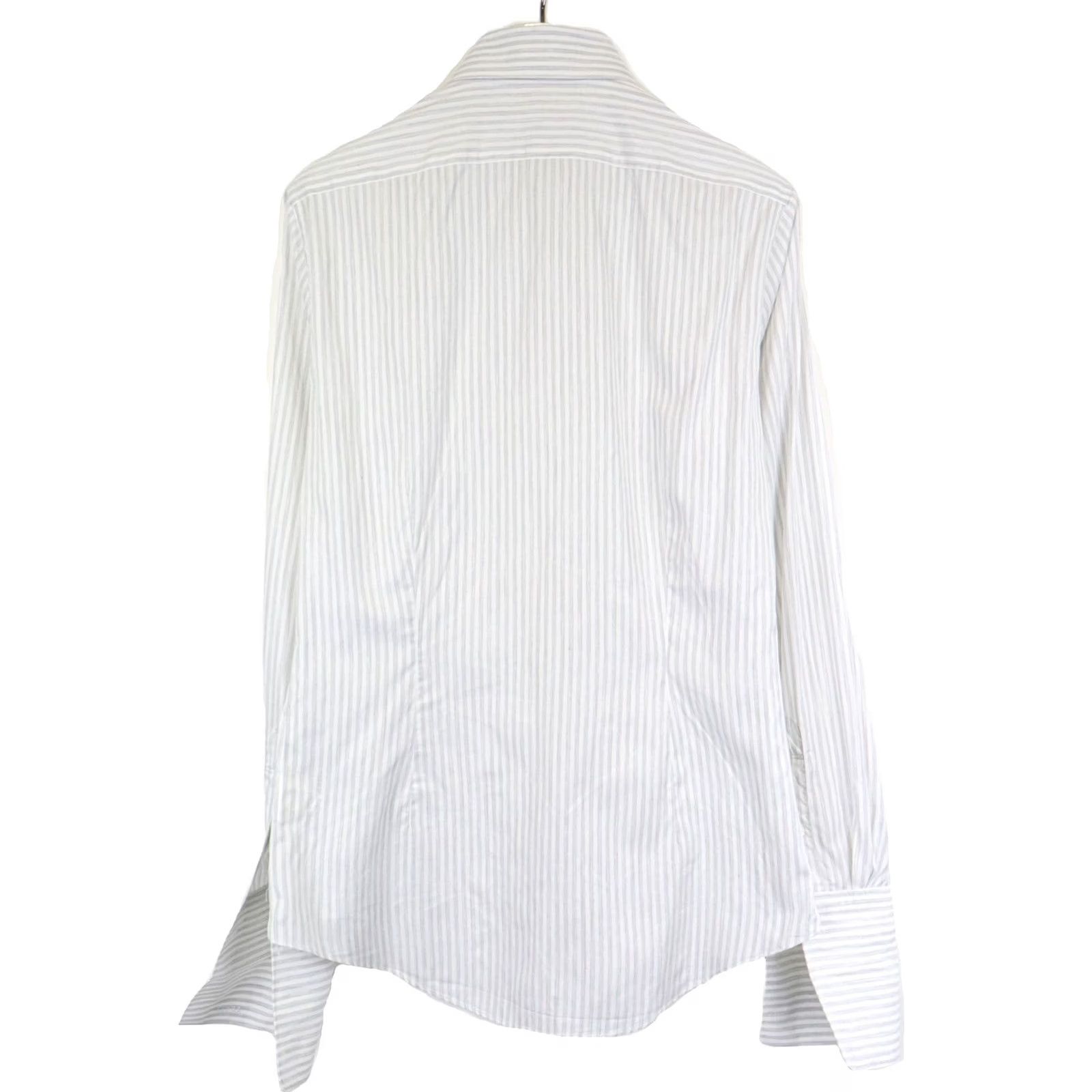 Suitsupply Suitsupply Formal Shirt Men's LARGE Pinstripe Grey Club Collar Shirt Size 42R - 2 Thumbnail