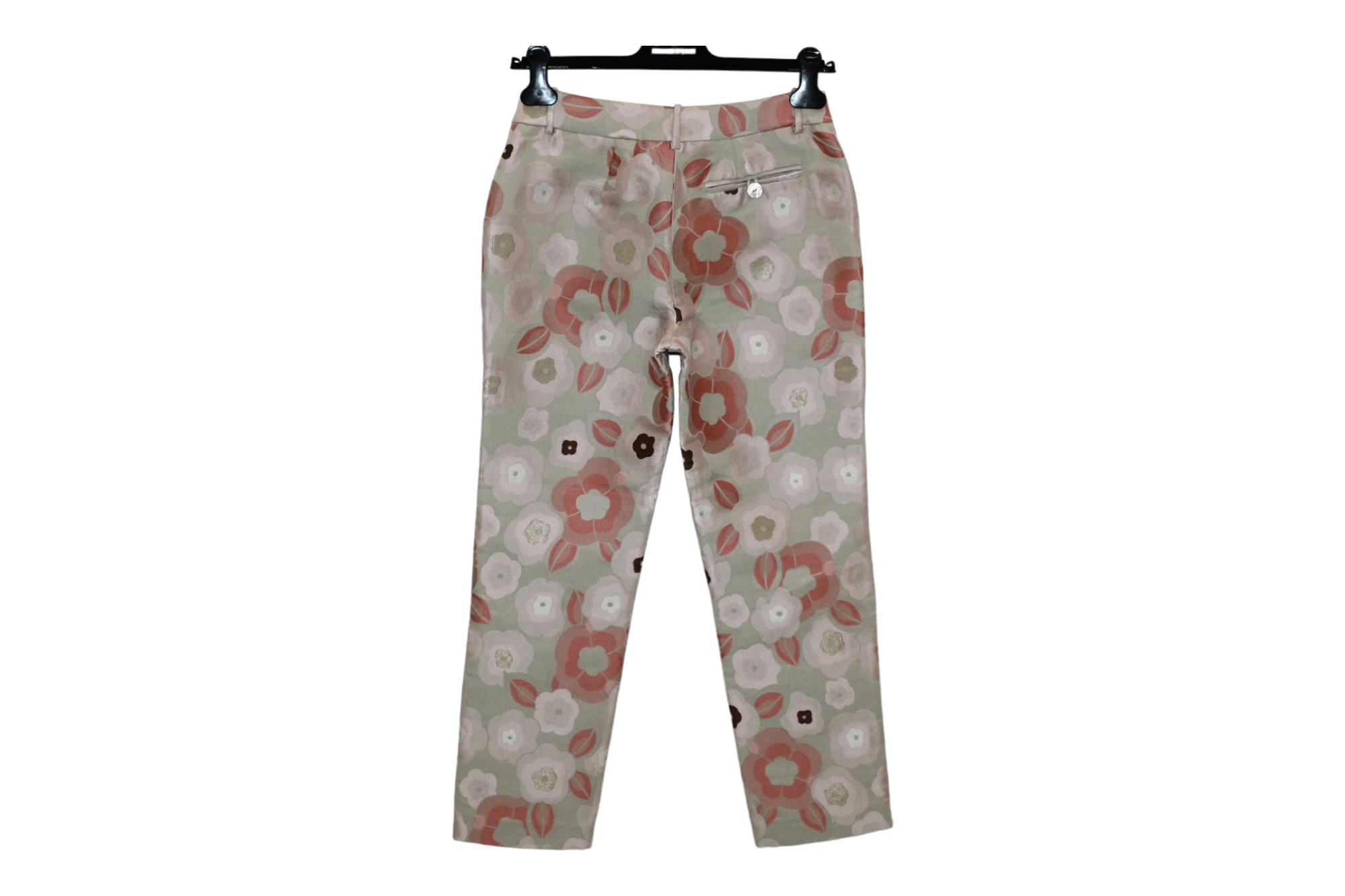 Martine Sitbon Sophie Sitbon Paris Floral Patterns Satin Fabric Luxury Pant Size 27" / US 4 / IT 40 - 10 Thumbnail