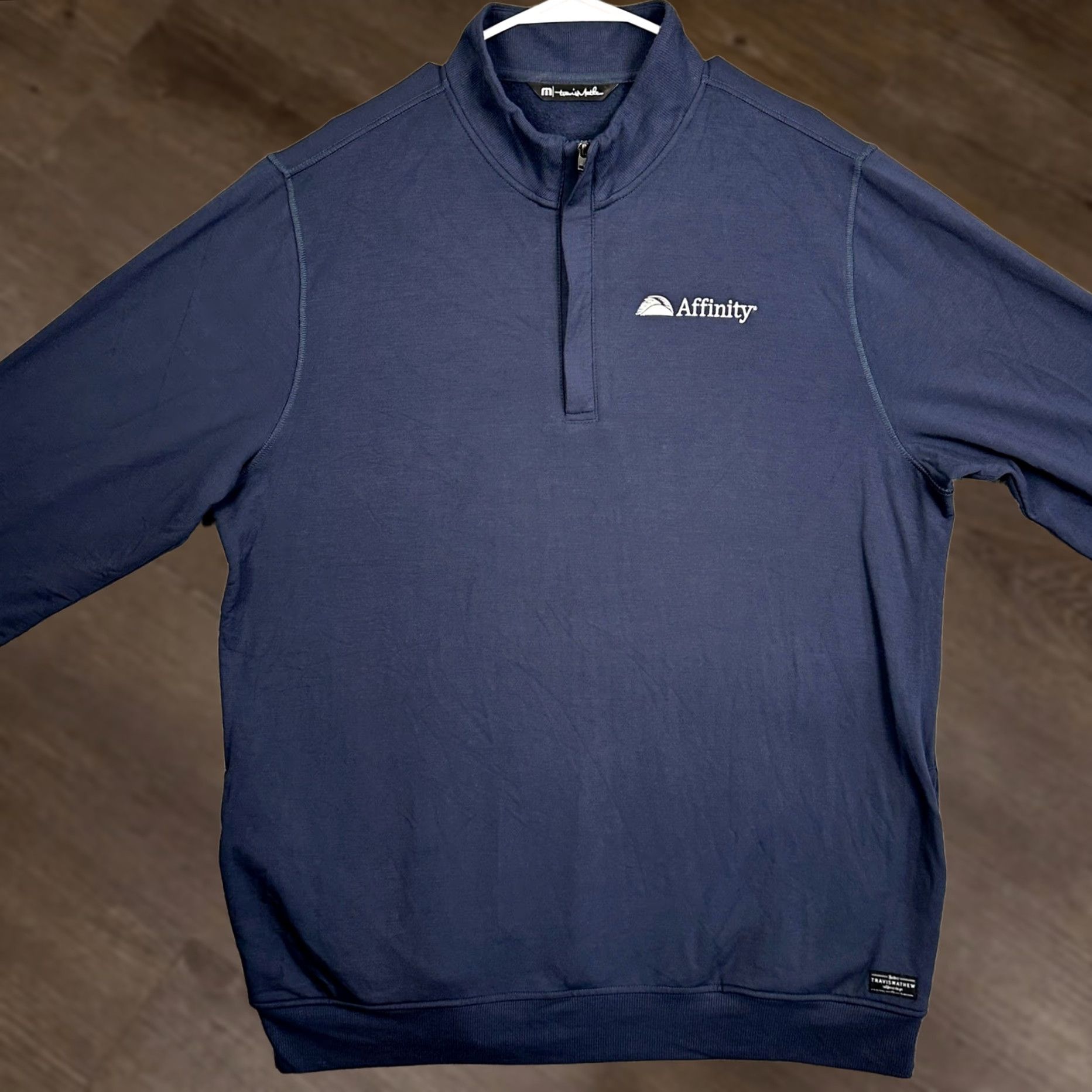 TravisMathew TravisMathew Sweatshirt Mens XL Navy Blue Quarter Zip Pullover Stretch Pockets Size US XL / EU 56 / 4 - 1 Thumbnail